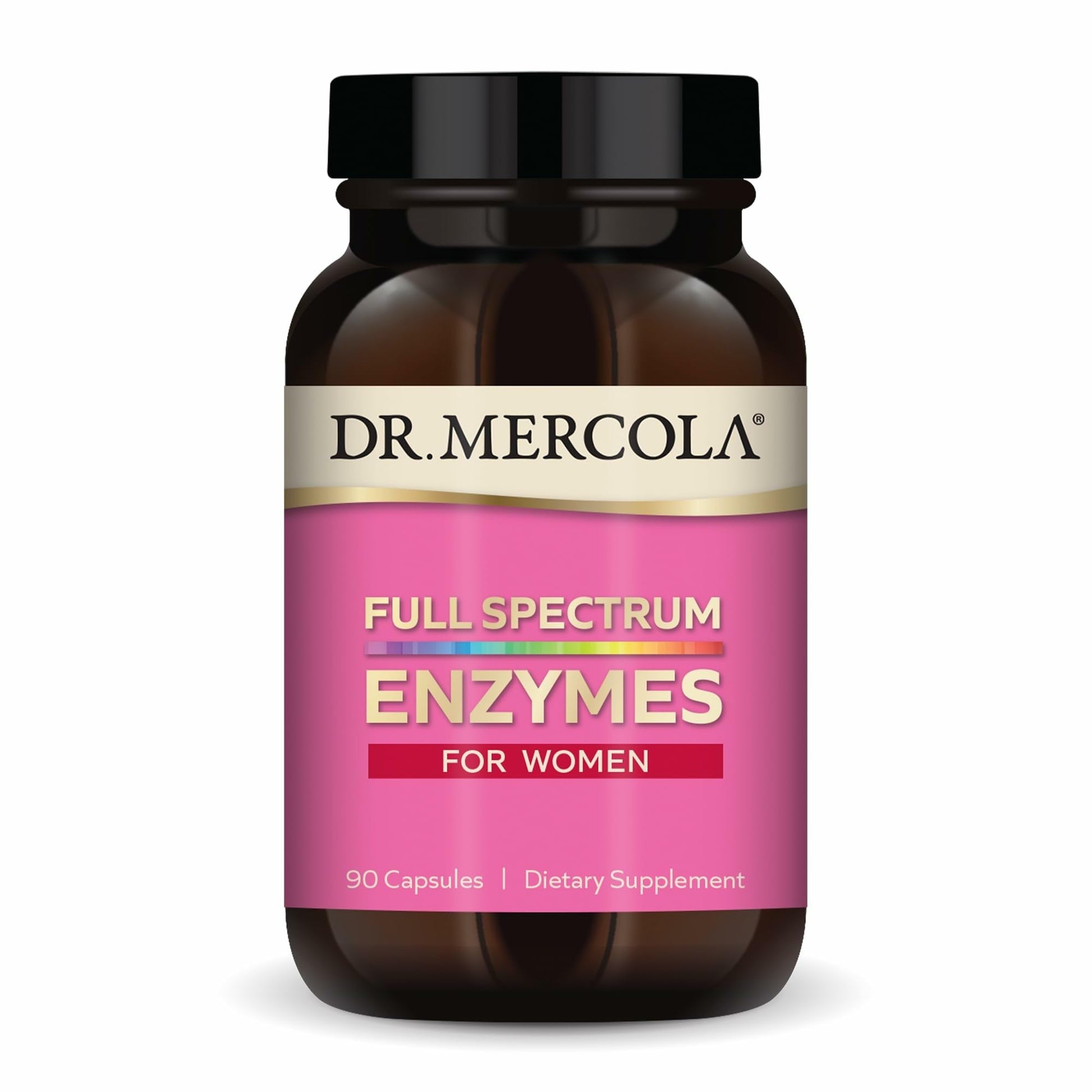 Dr. Mercola Full Spectrum Enzymes for Women - 22 Diverse Enzymes - Capsule, 90 Count