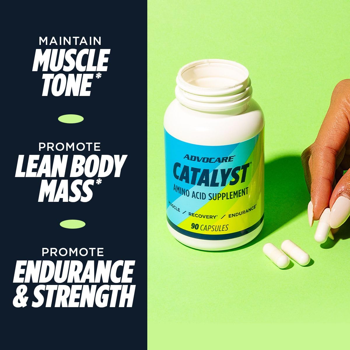 AdvoCare Catalyst Essential Amino Acids, BCAAs, Muscle Tone 90 Capsules