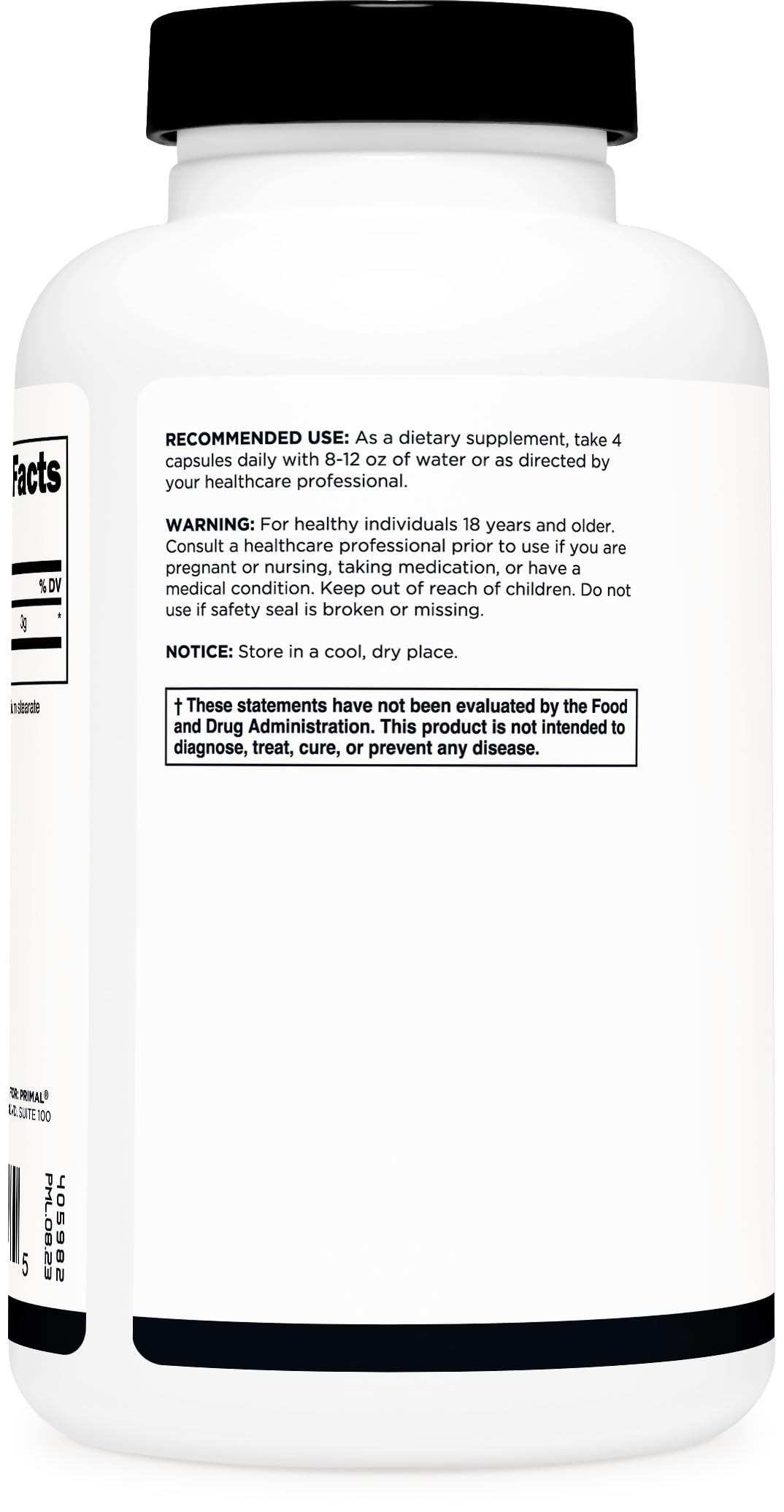Primal Creatine Monohydrate Capsules 3,000mg, 180 Capsules