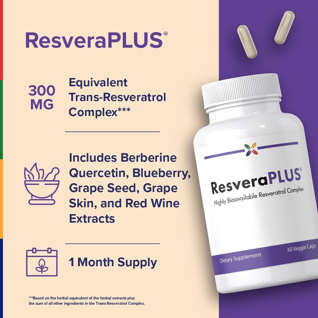 Stop Aging Now Resveratrol Complex Supplement with Berberine Capsule, 30 Capsules