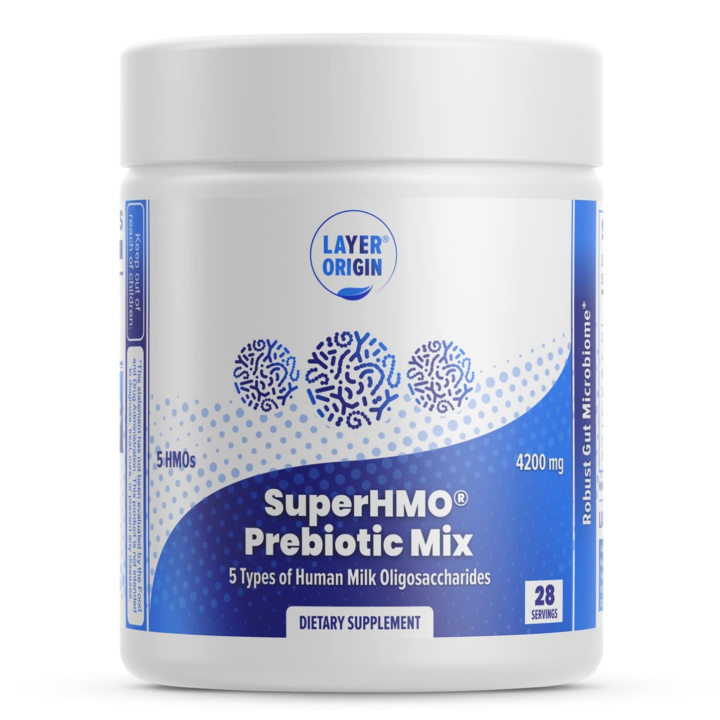 Layer Origin SuperHMO Prebiotic Mix with 5-HMO Prebiotic Fiber, Powder, 120 Servings