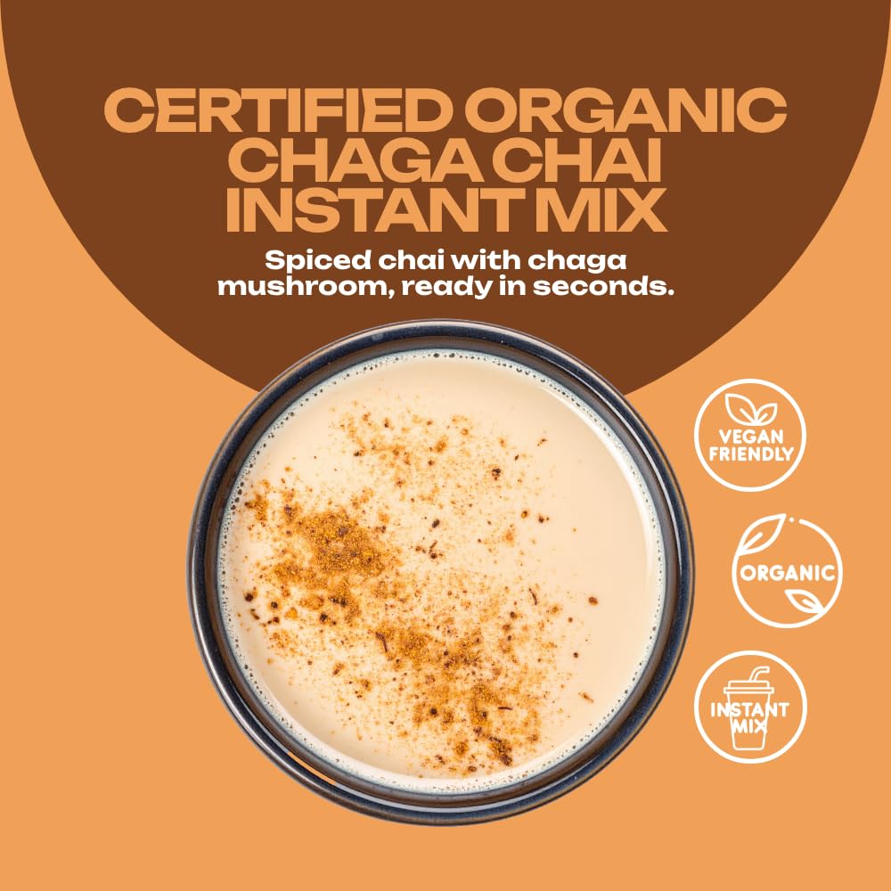 OMG! Organic Meets Good Superfoods Certified Organic Chaga Chai Instant Mix Powder, 8