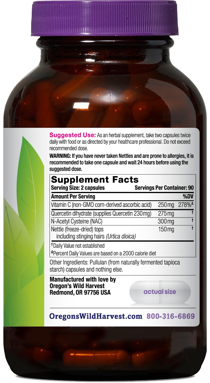 Oregon's Wild Harvest Aller-Aid with Quercetin Capsules, 180 Count