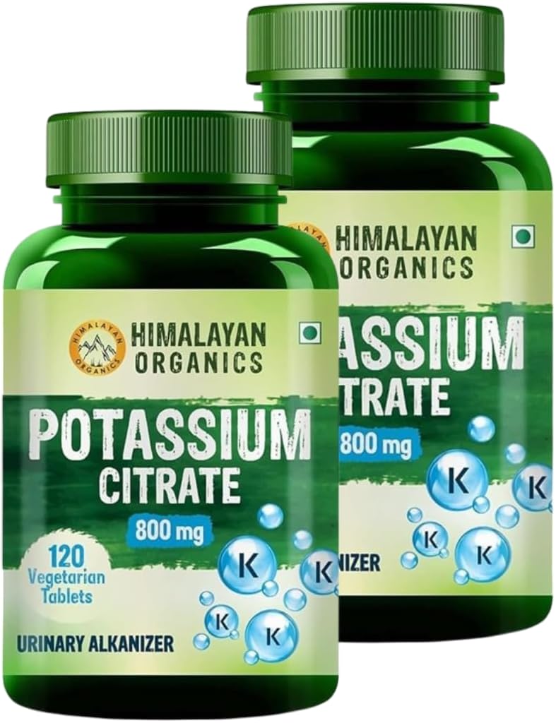 Generic Organic Potassium Citrate 800mg Supplement, 2-Pack, 120 Veg Tablets