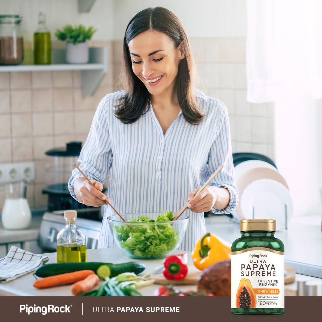 Piping Rock Papaya Digestive Enzymes Tablet 180 Count