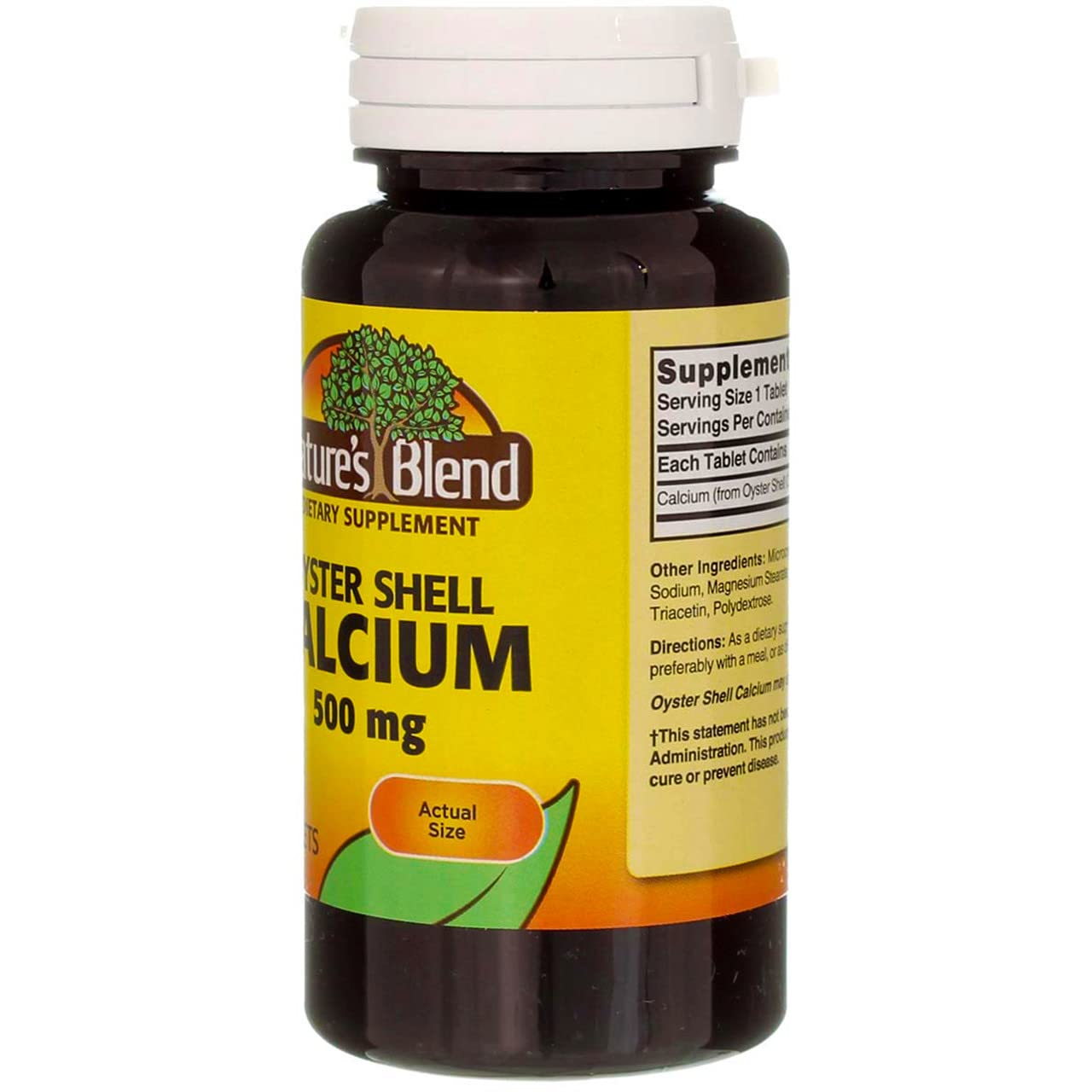 Nature's Blend Oyster Shell Calcium 500 mg Tablets, 100 Count
