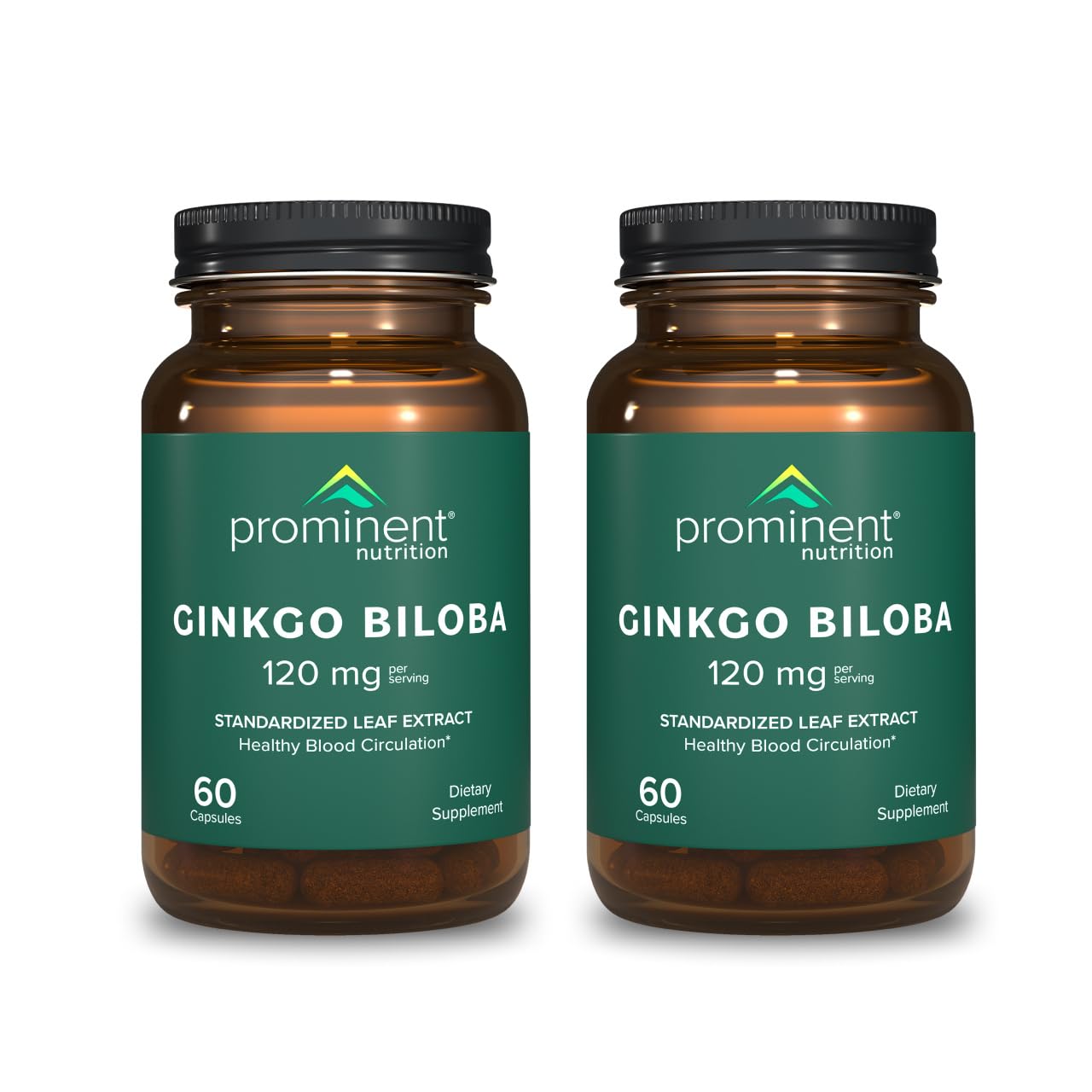 Prominent Nutrition Ginkgo Biloba Leaf Extract 120mg Capsule, 60 Count (Pack of 2)