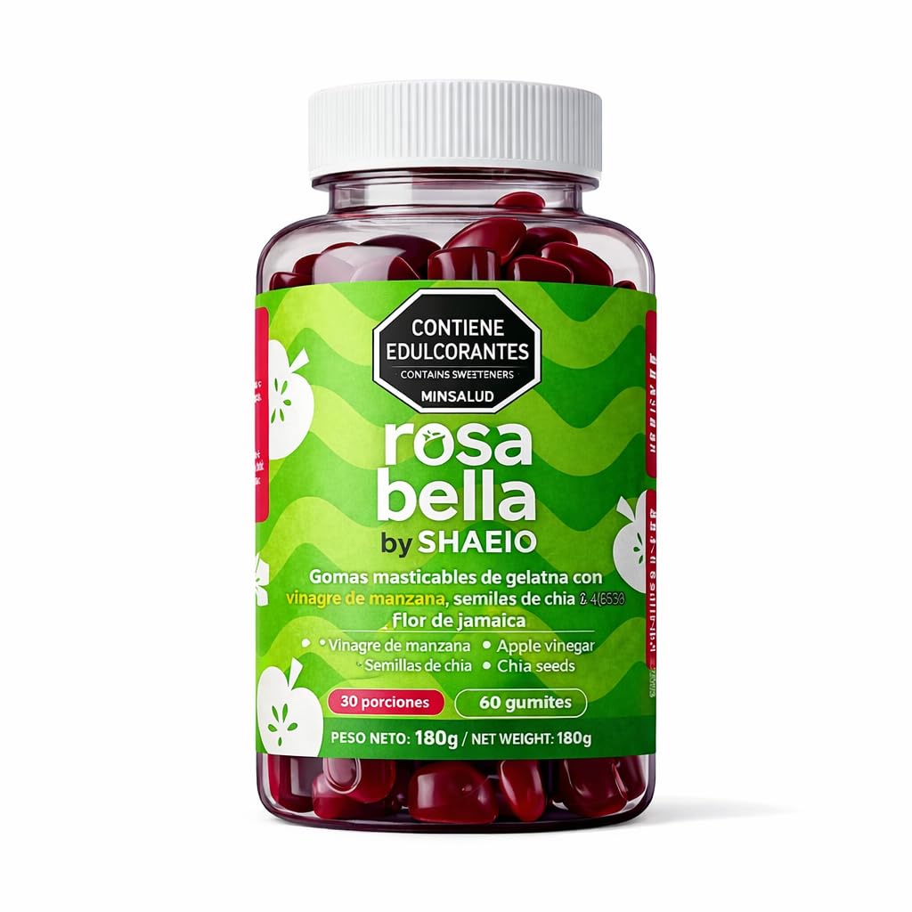 SHAEIO Rosa Latina Vinagre de Manzana Gummies 60 Count