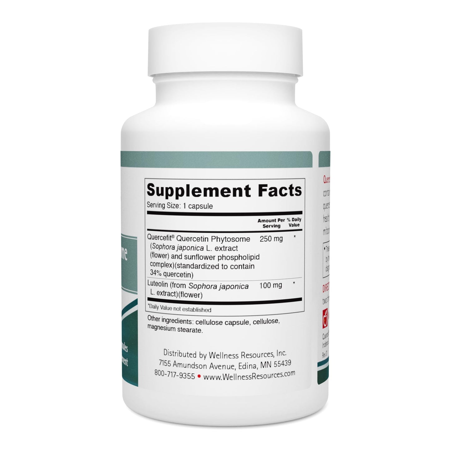 Wellness Resources Quercetin Phytosome 250 mg with Luteolin 100 mg Capsule, 60 Capsules