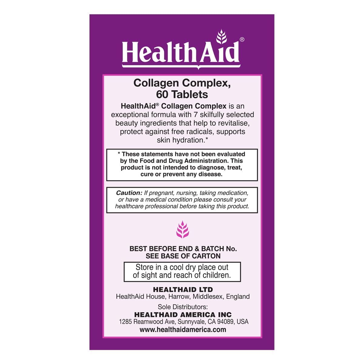 HealthAid Marine Collagen Complex – Hydrolyzed Collagen with Hyaluronic Acid, Vitamin C, E & Zinc – Supports Skin Hydration, Elasticity & Healthy-Looking Skin, 60 Tablets