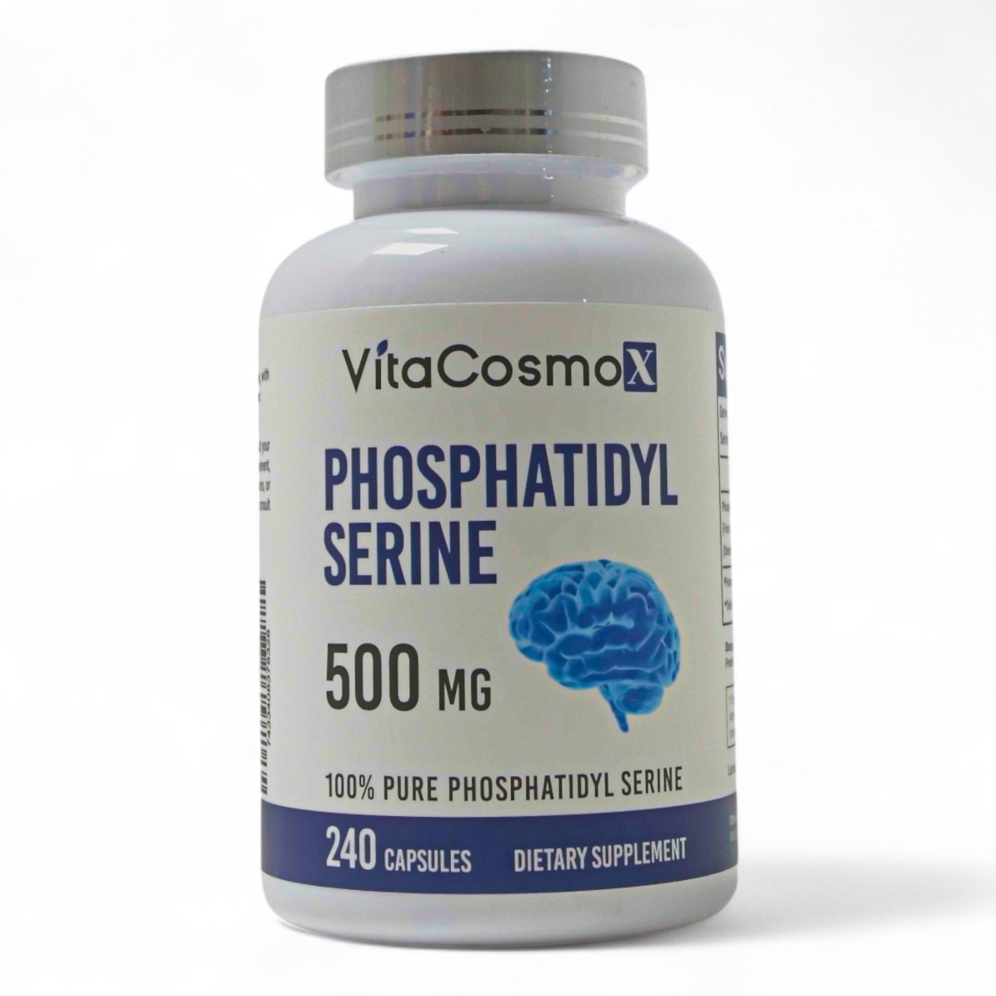 VitaCosmoX Phosphatidylserine 500mg Veggie Capsules, 180 Count