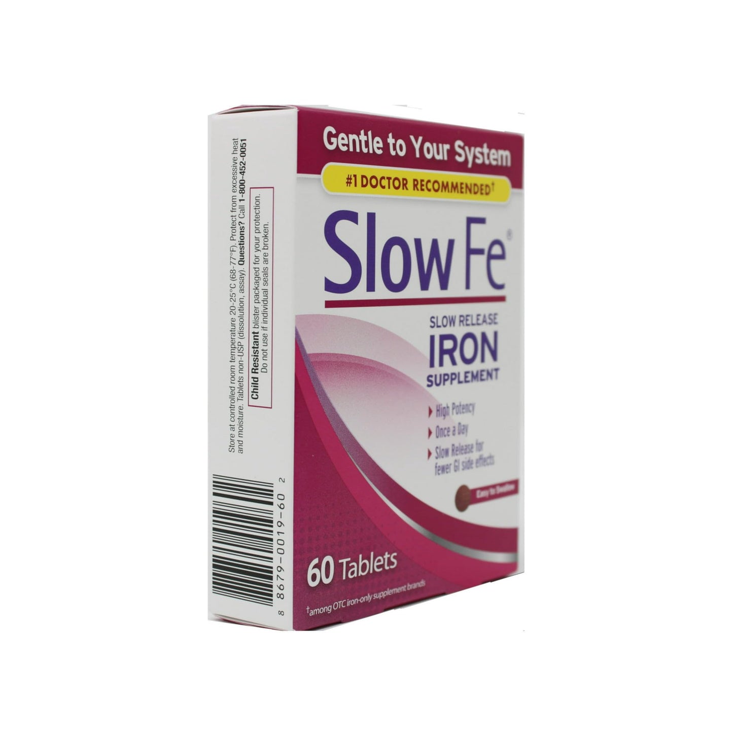Slow Fe High Potency Iron 45 mg Slow Release Tablets, 180 Tablets