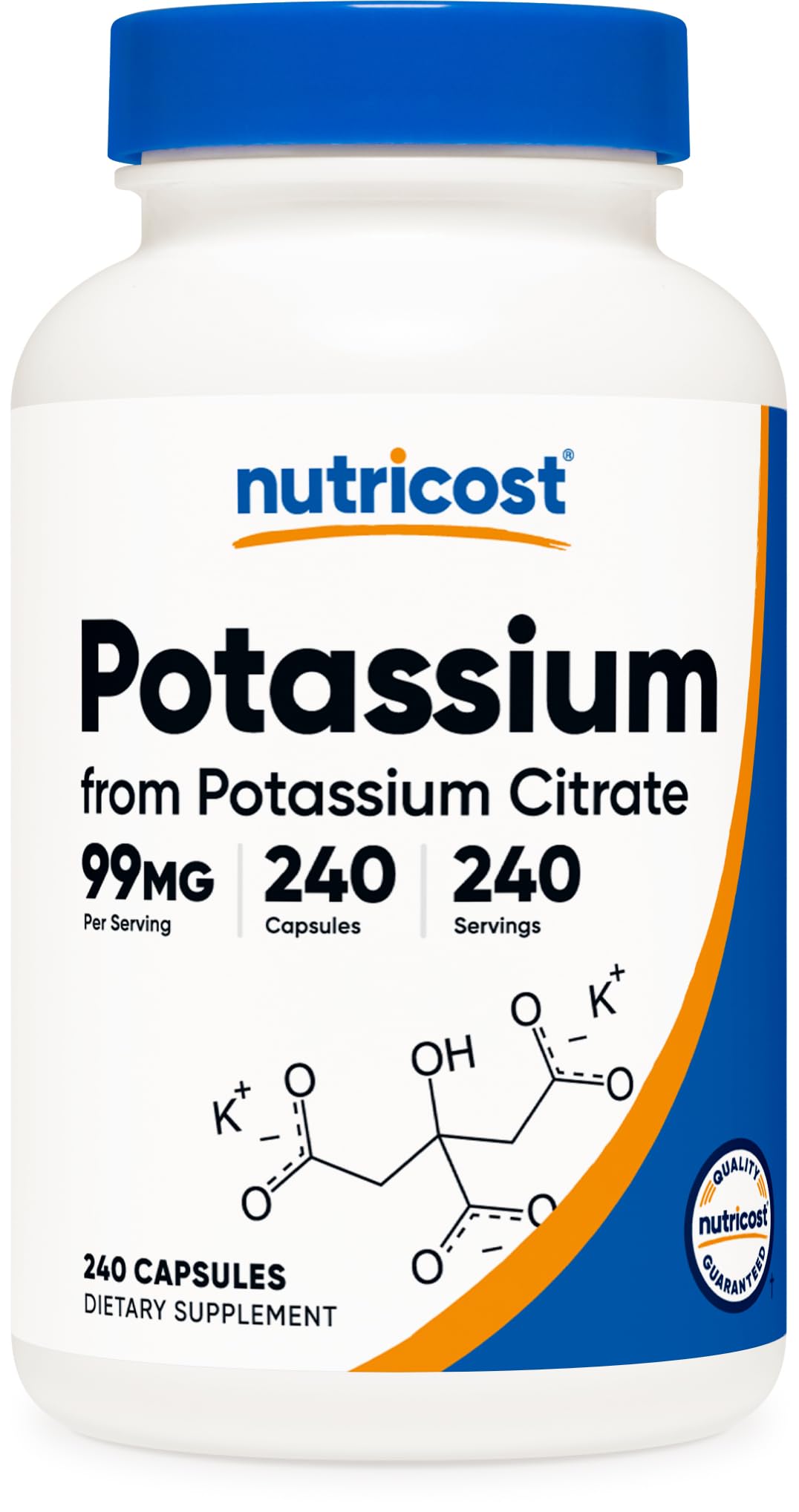 Nutricost Potassium Citrate 99mg Capsules, 240 Count