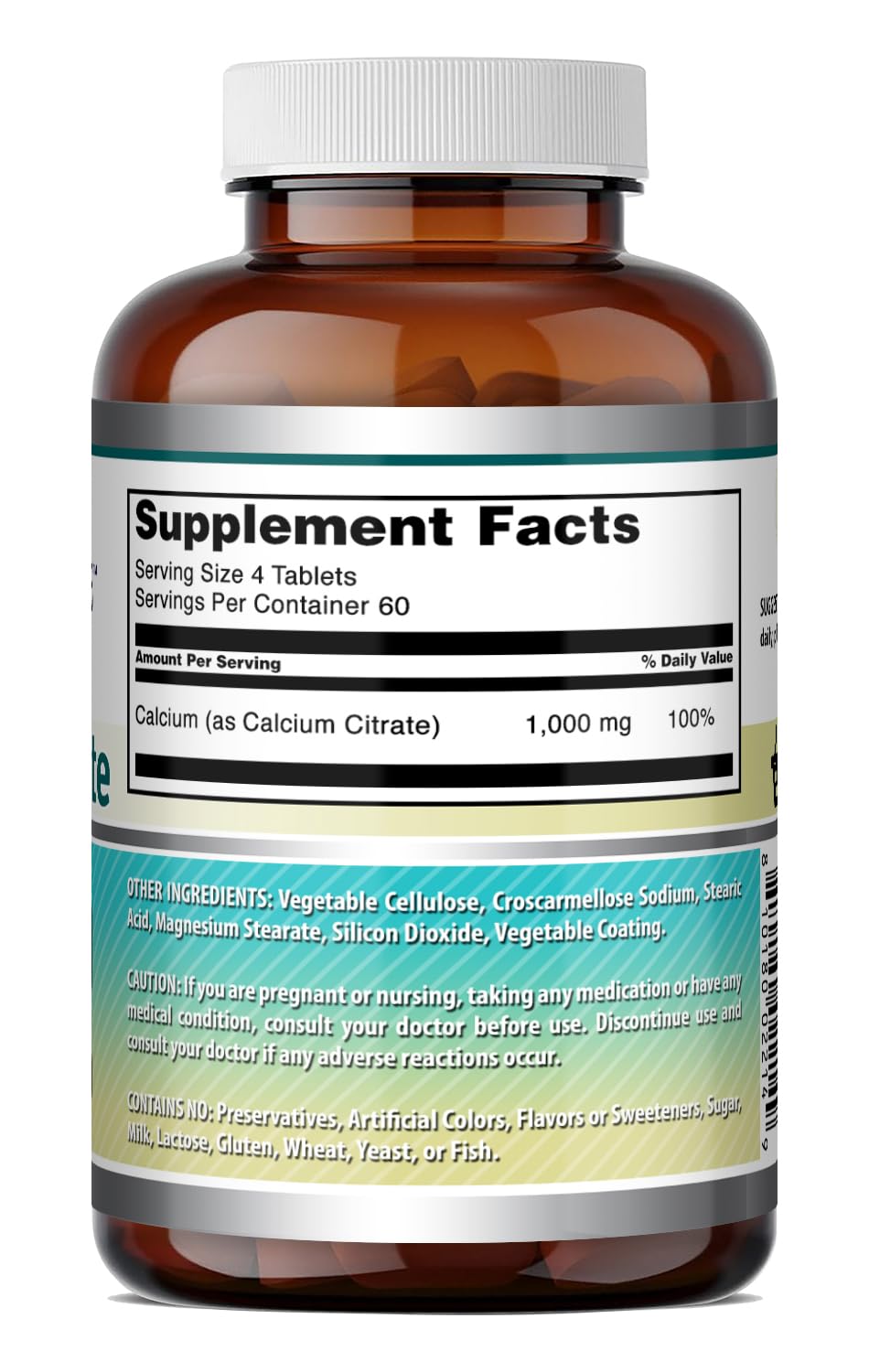 Amazing Nutrition Calcium Citrate 1000 mg Tablets, 240 Tablets