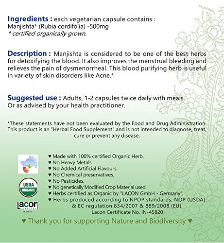 Gopala Organic Manjista Capsule 1 Count