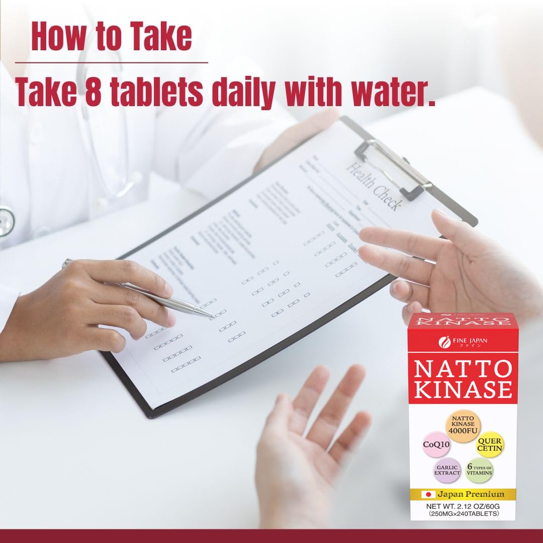 FINE JAPAN Nattokinase 4000FU Tablets 240 Count