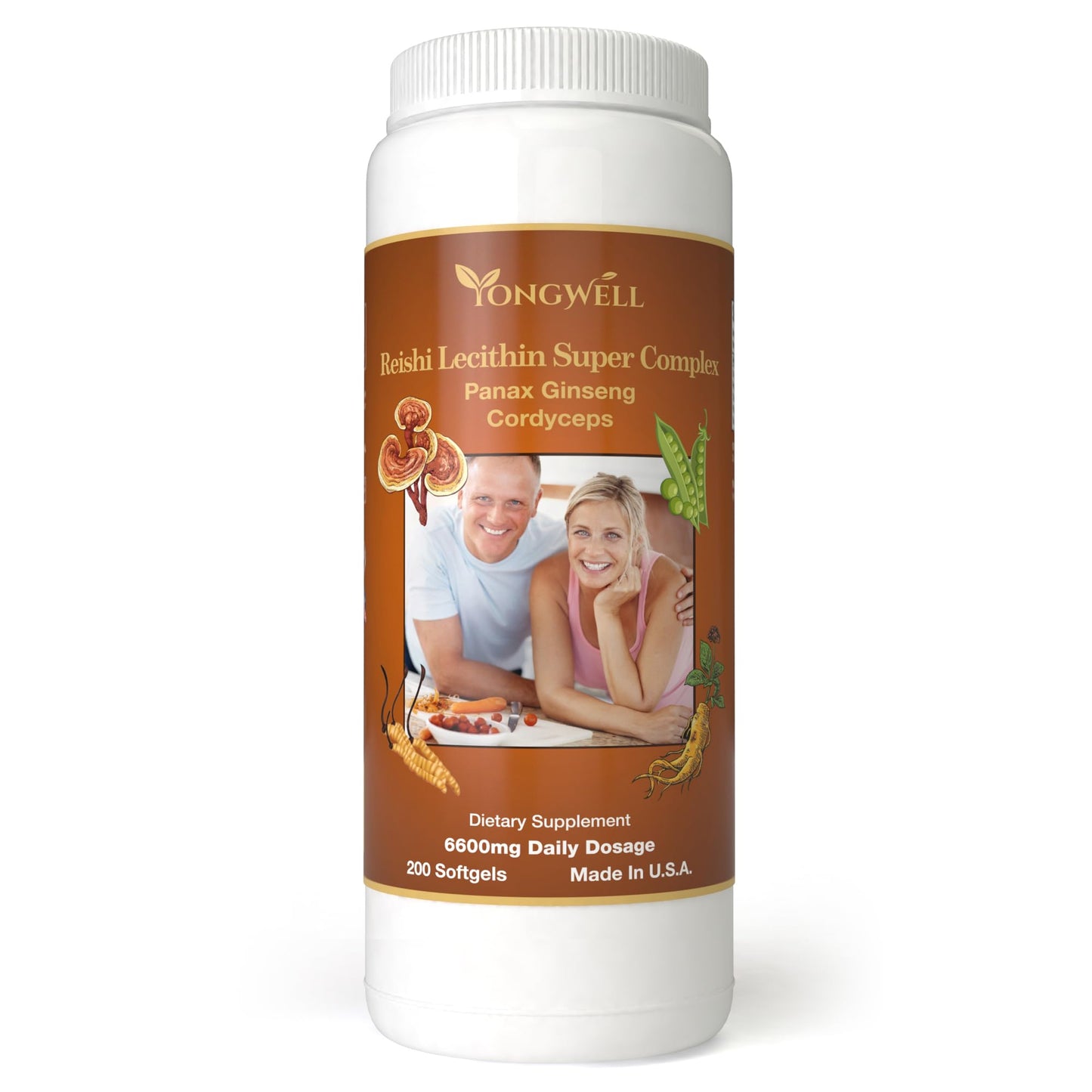 YongWell Reishi Lecithin Super Complex with Panax Ginseng & Cordyceps Softgels 200