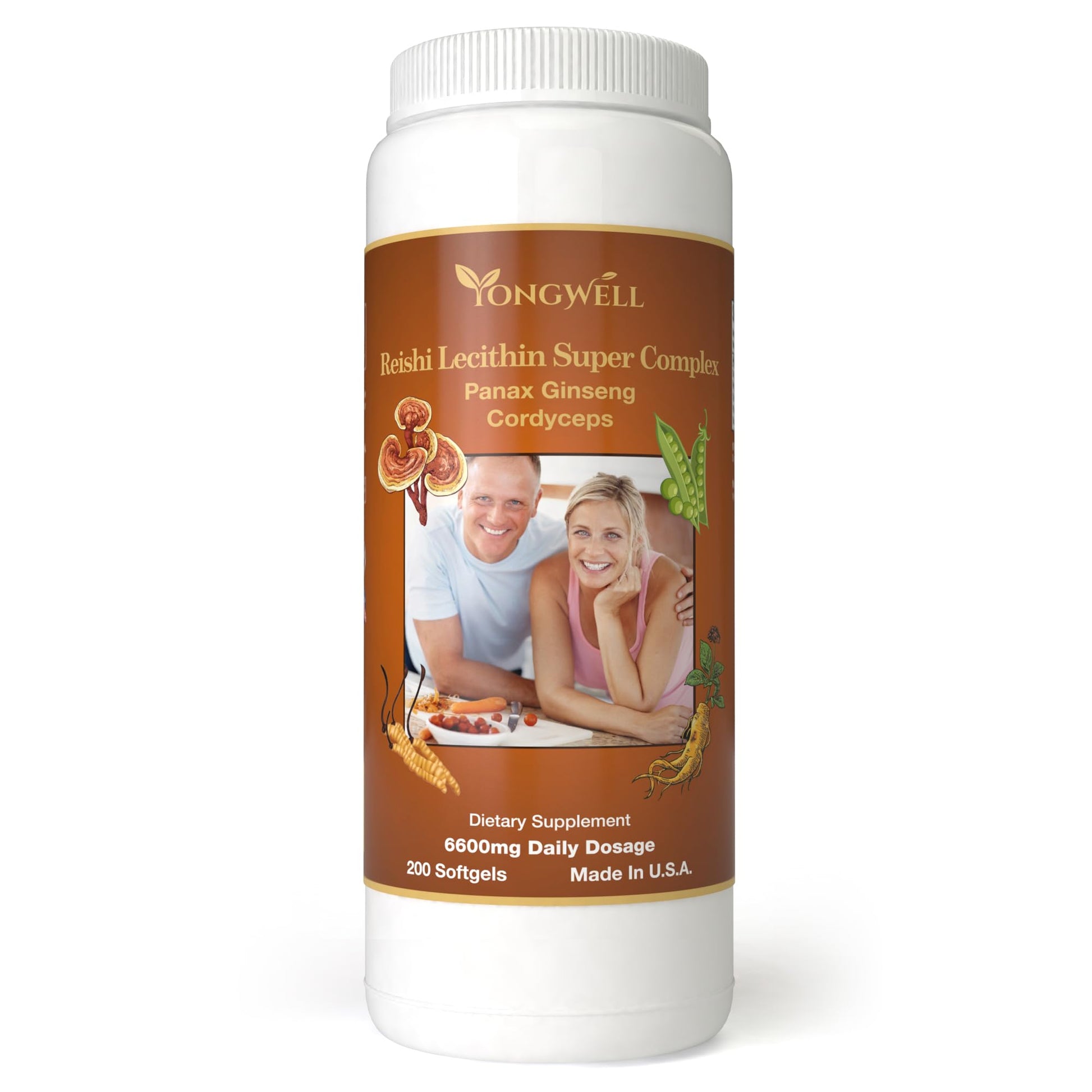YongWell Reishi Lecithin Super Complex with Panax Ginseng & Cordyceps Softgels 200