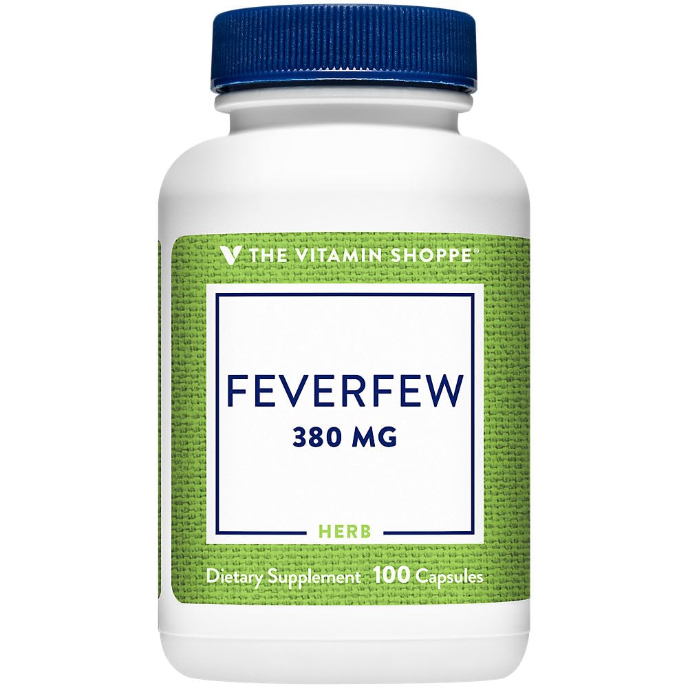 The Vitamin Shoppe Feverfew 380mg A Traditional Herb Once Daily Capsules, 100 Count