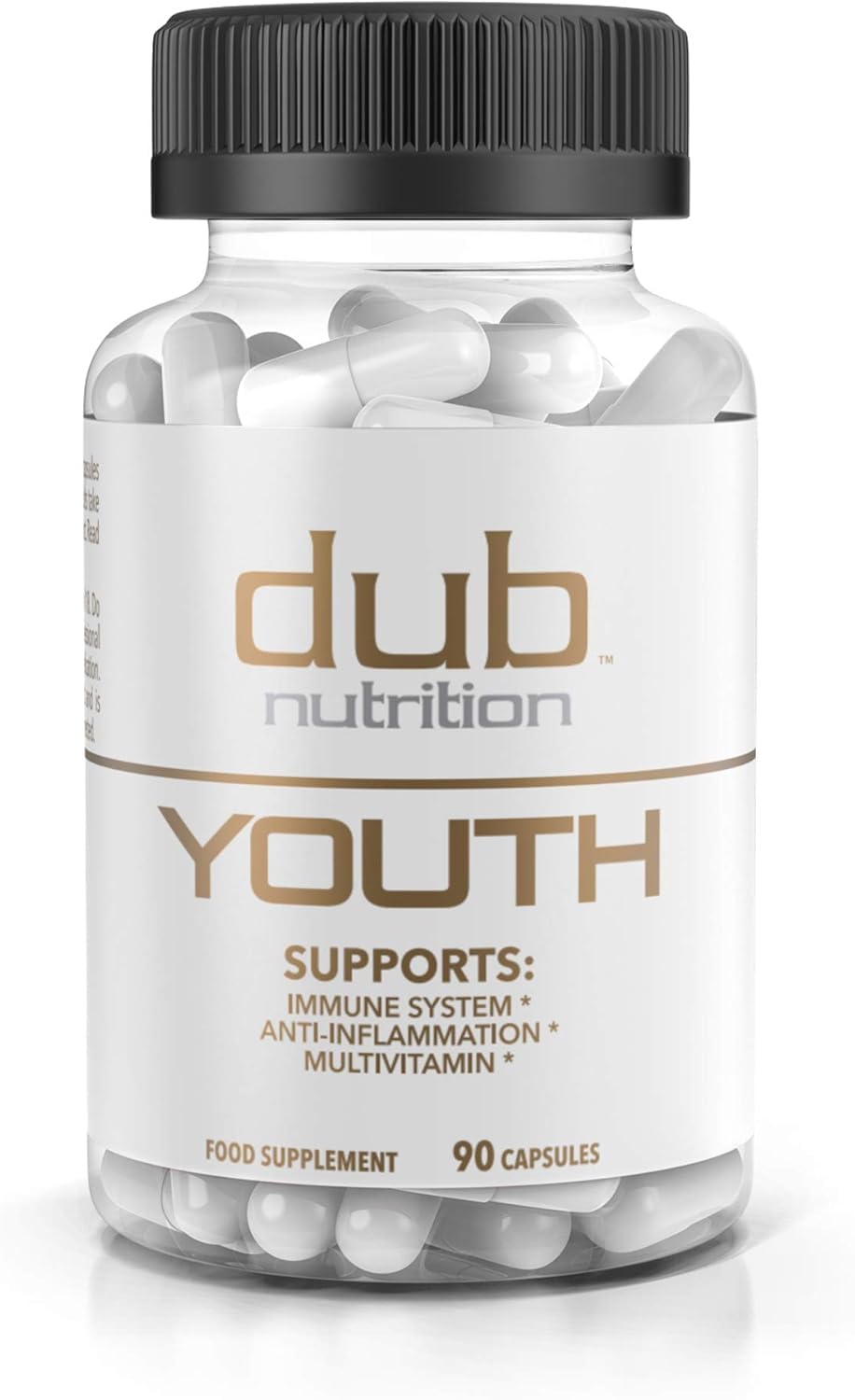 Dub Nutrition Youth Formula with Acai, Resveratrol, Curcumin, Vitamins A, C, D, E, B12, and CoQ10 - Supports Immunity and Mobility, 90 Capsules