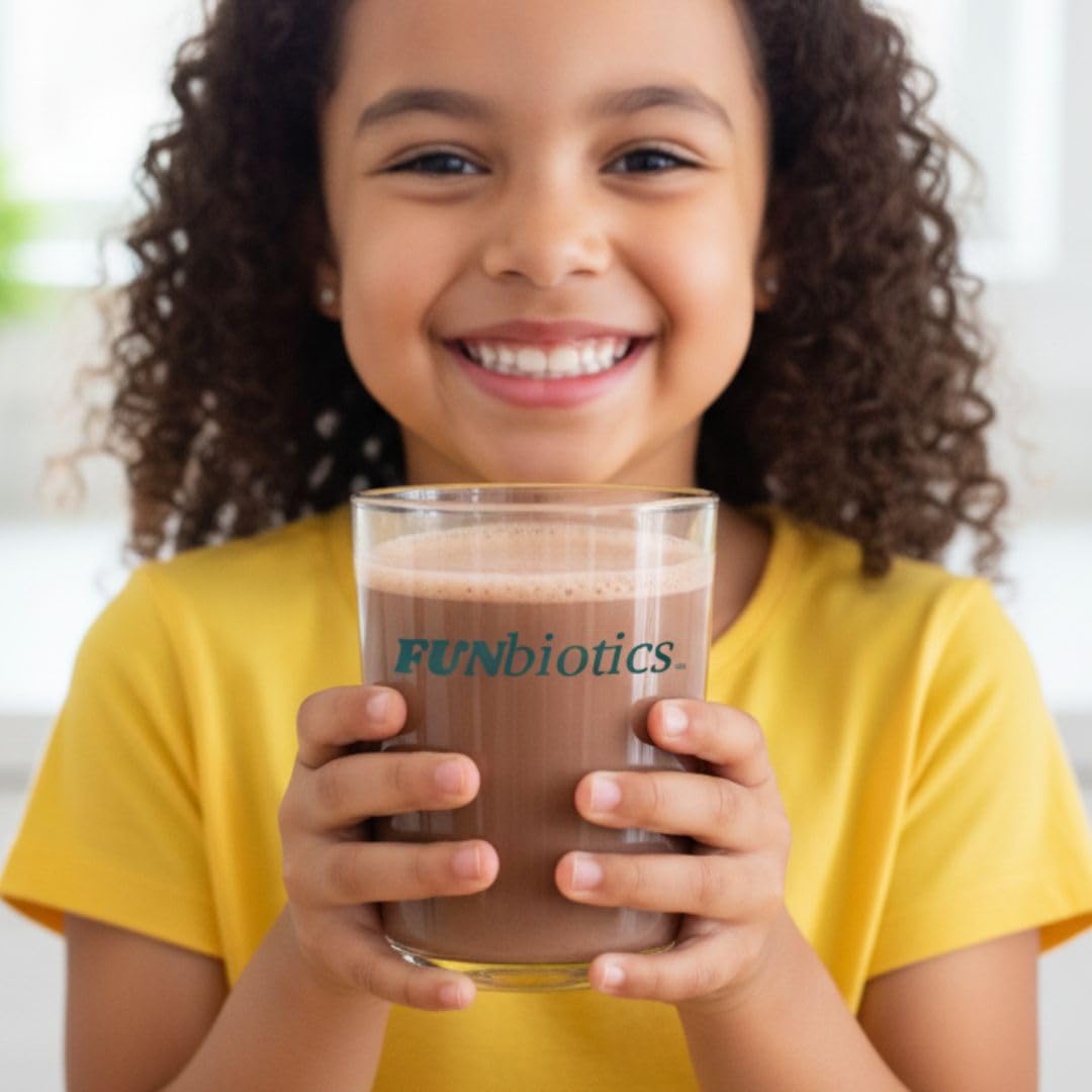 FUNbiotics Kids Probiotics Powder - Dr. Formulated Superfood Probiotic Powder with 5 Billion CFU, Prebiotics, Adaptogens, Lion's Mane - 13.27 Ounce