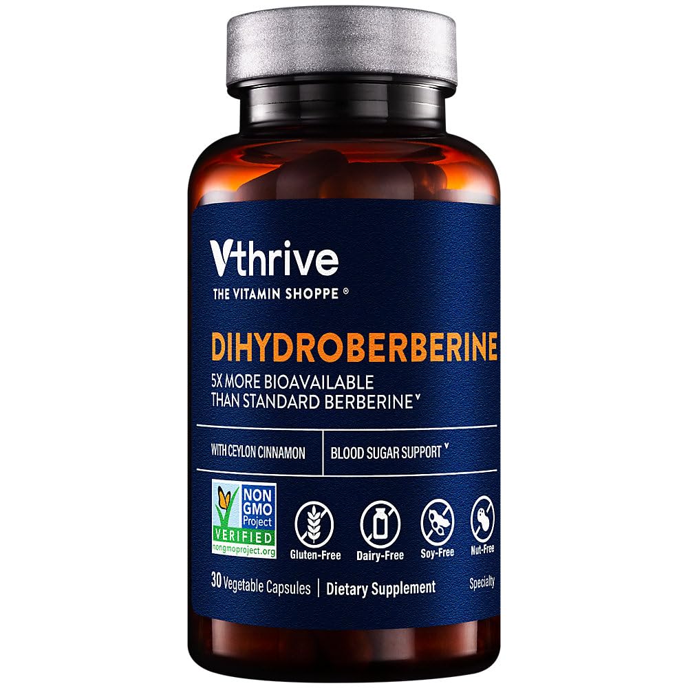 Vthrive Dihydroberberine with Ceylon Cinnamon Blood Sugar Support, Vegetarian Capsules, 30 Capsules