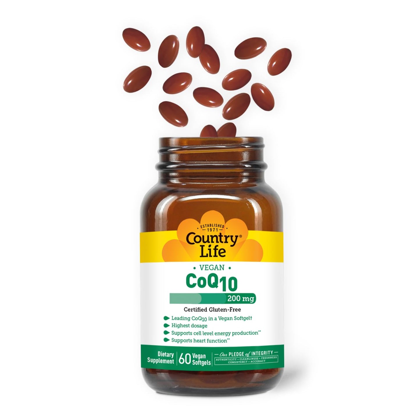 Country Life Simply CoQ10 200mg Softgels, 60 Count