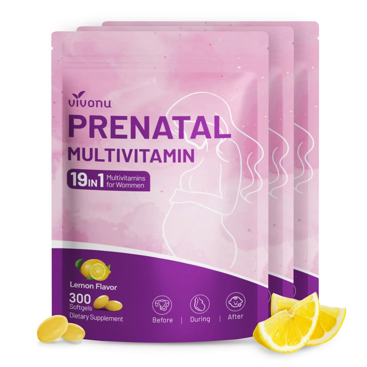 VivoNu Prenatal Multivitamin Softgels 300 Count