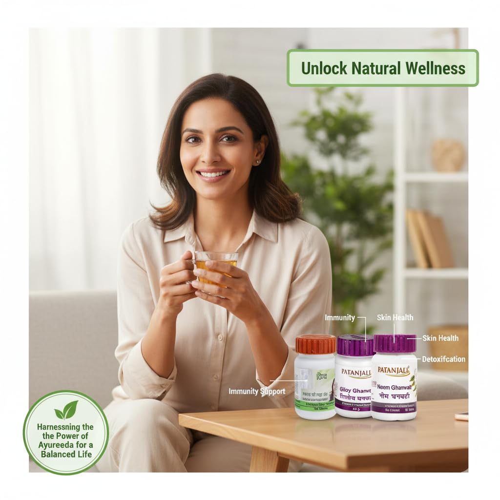 Rang Bliss Ayurvedic Wellness Combo Pack Kayakalp Vati Extra Power, Giloy Ghan Vati, Neem Ghan Vati, 60 Tablets