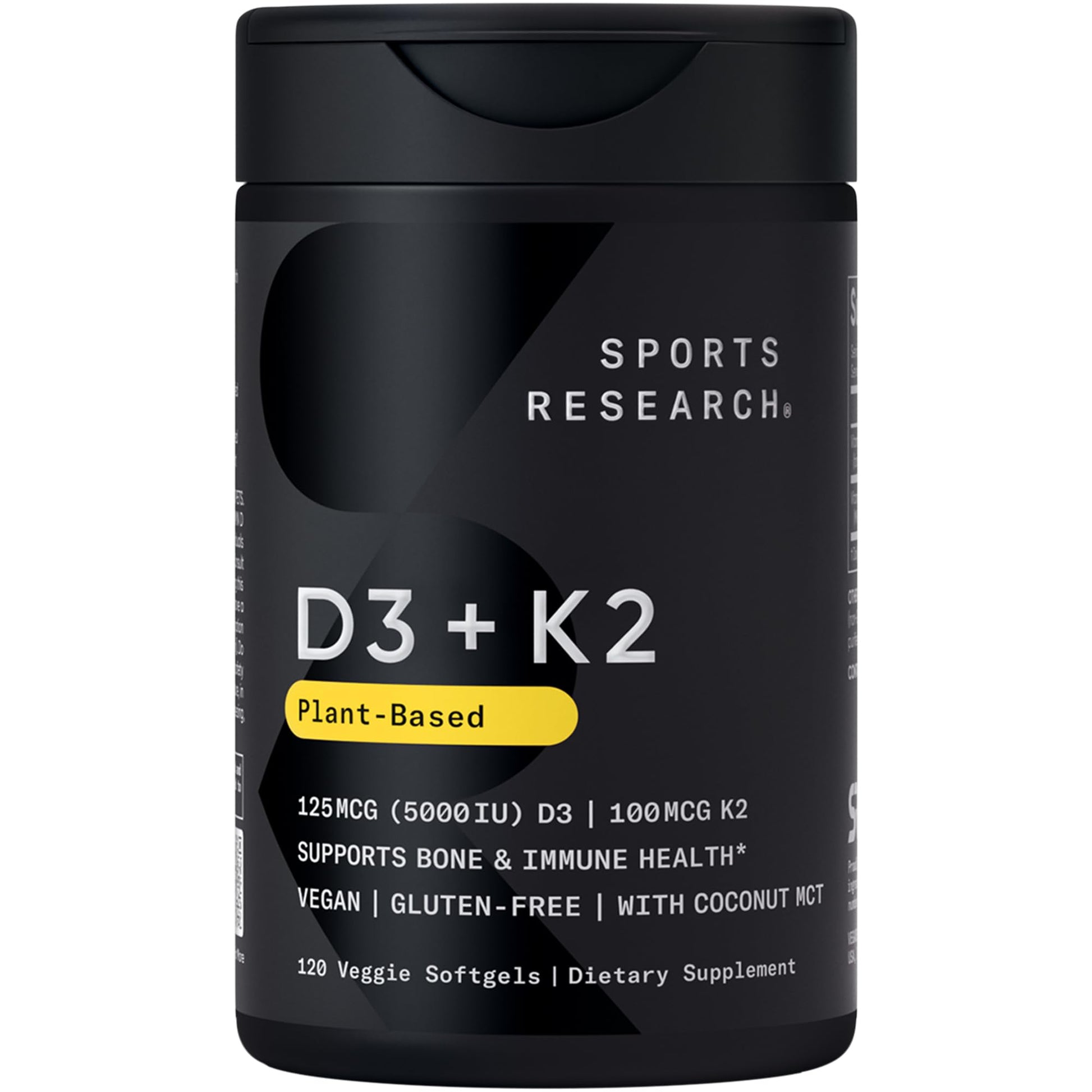 Sports Research Vitamin D3 with K2 Softgels 120 Count
