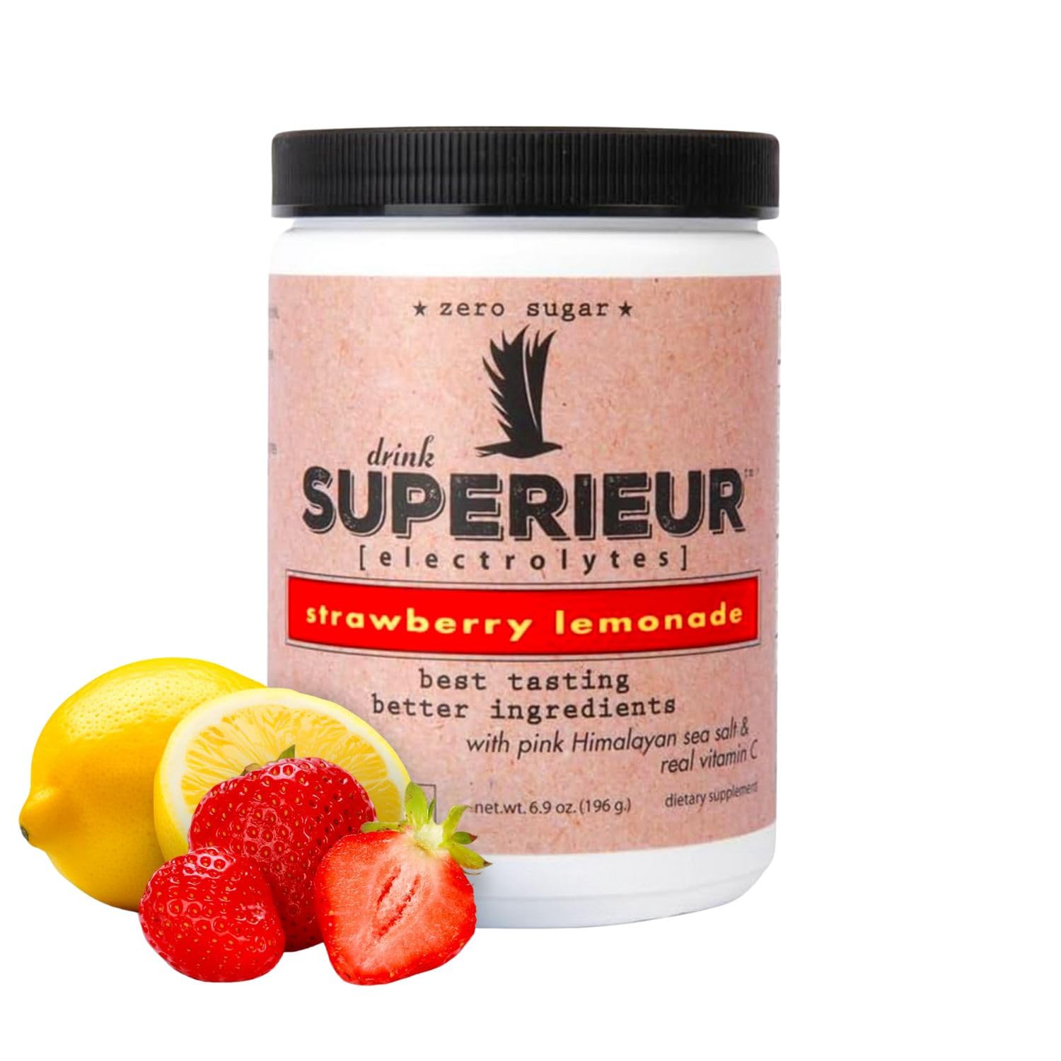 Superieur Sea Mineral Electrolyte Powder Strawberry Lemon, 70 Servings