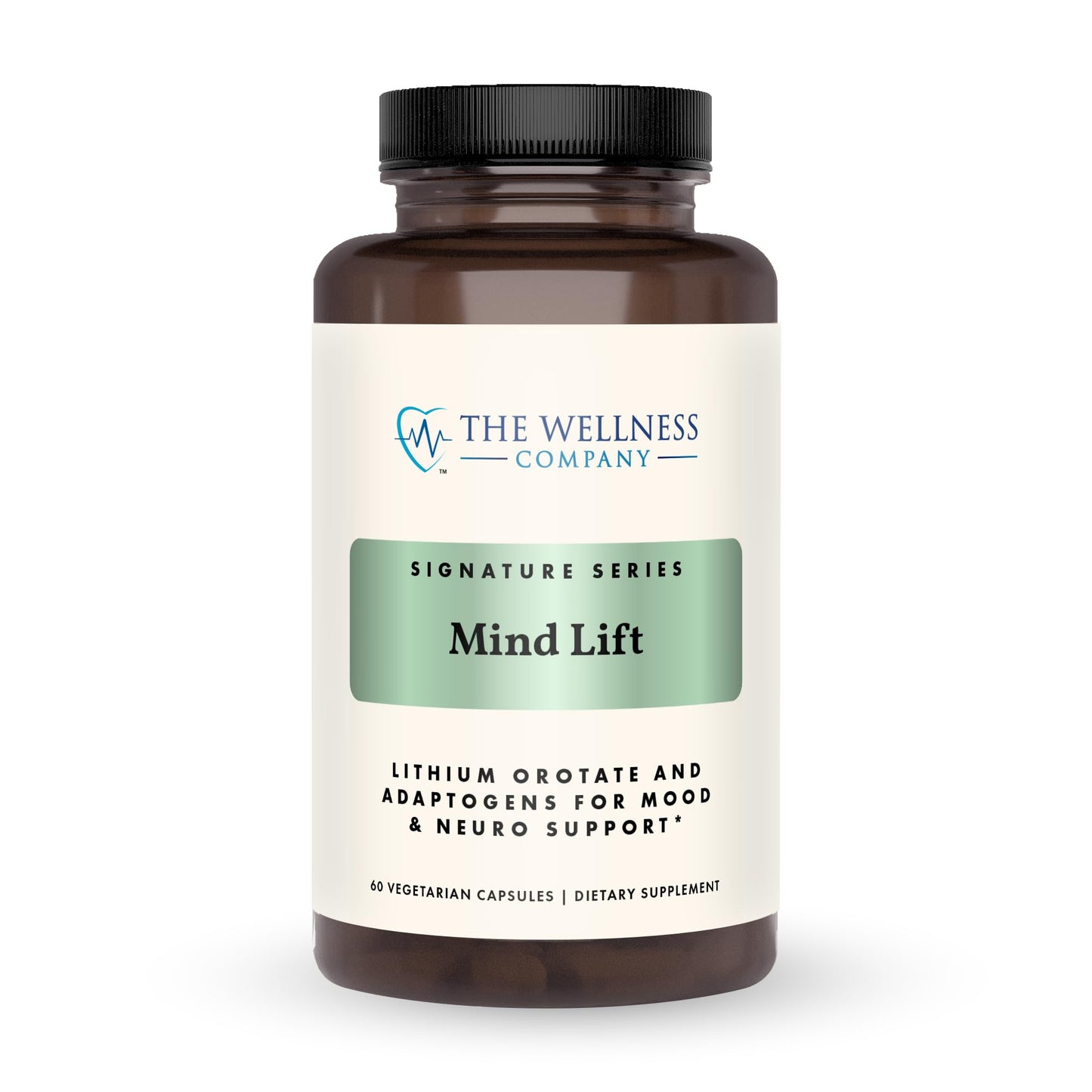 The Wellness Company Mind Lift Mood Boost, Mental Focus, Cognitive Defense - Lithium, GABA, DHA L-Phenylalanine Capsules 60 Count