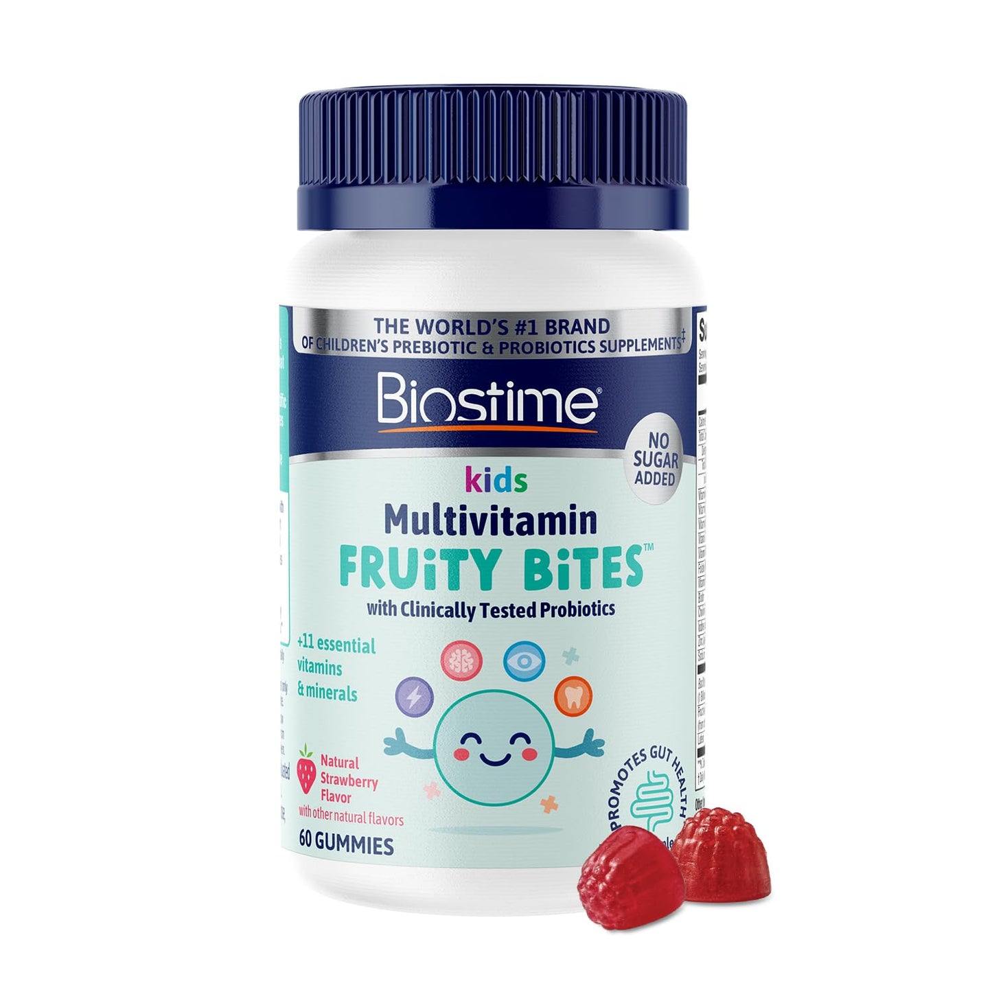 Biostime Kids Multivitamin Gummies with Probiotics & 11 Essential Vitamins (Ages 4+), 50 Count