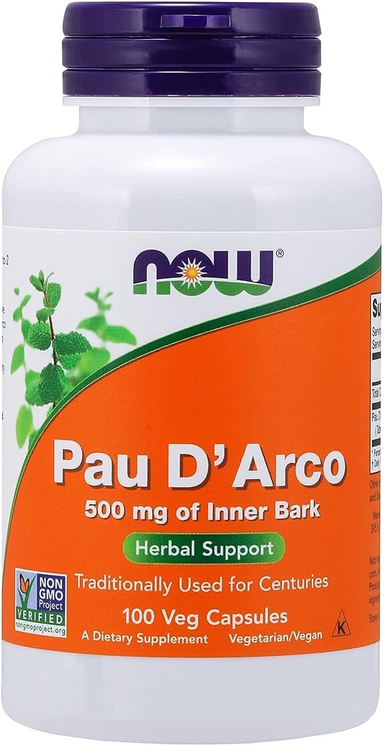 NOW Foods Pau D'Arco 500 mg, 100 Capsules