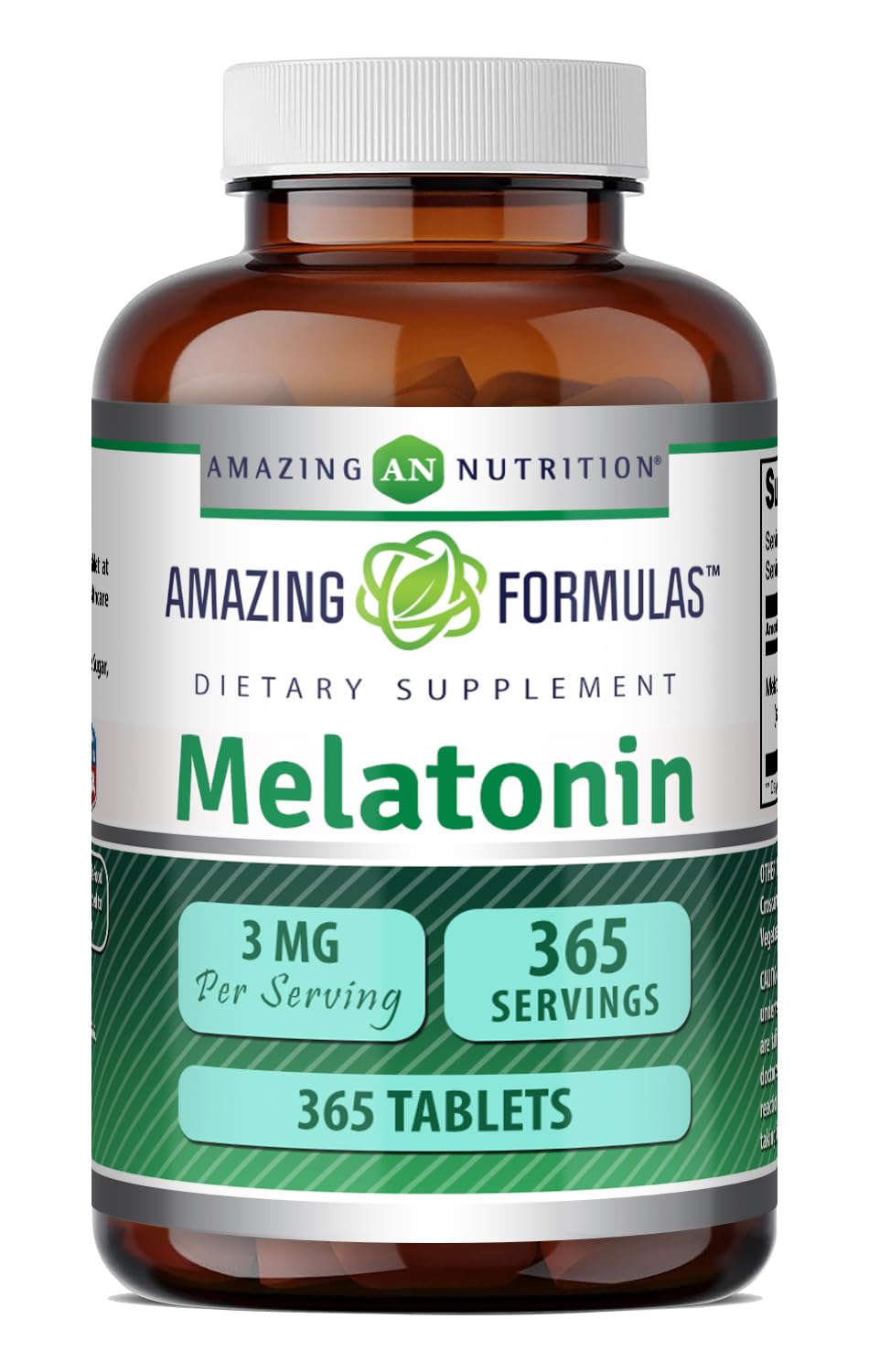 Amazing Nutrition Melatonin 3 mg per Serving Tablets 365