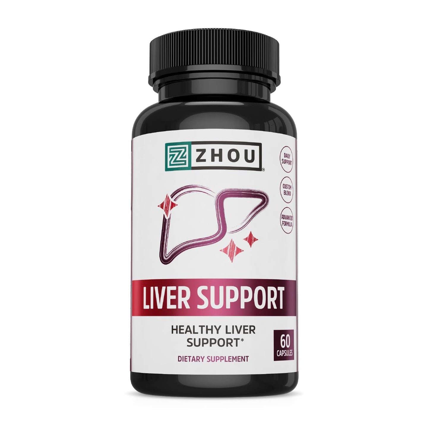 ZHOU Liver Support Liver Cleanse and Detox Capsules 60 Count