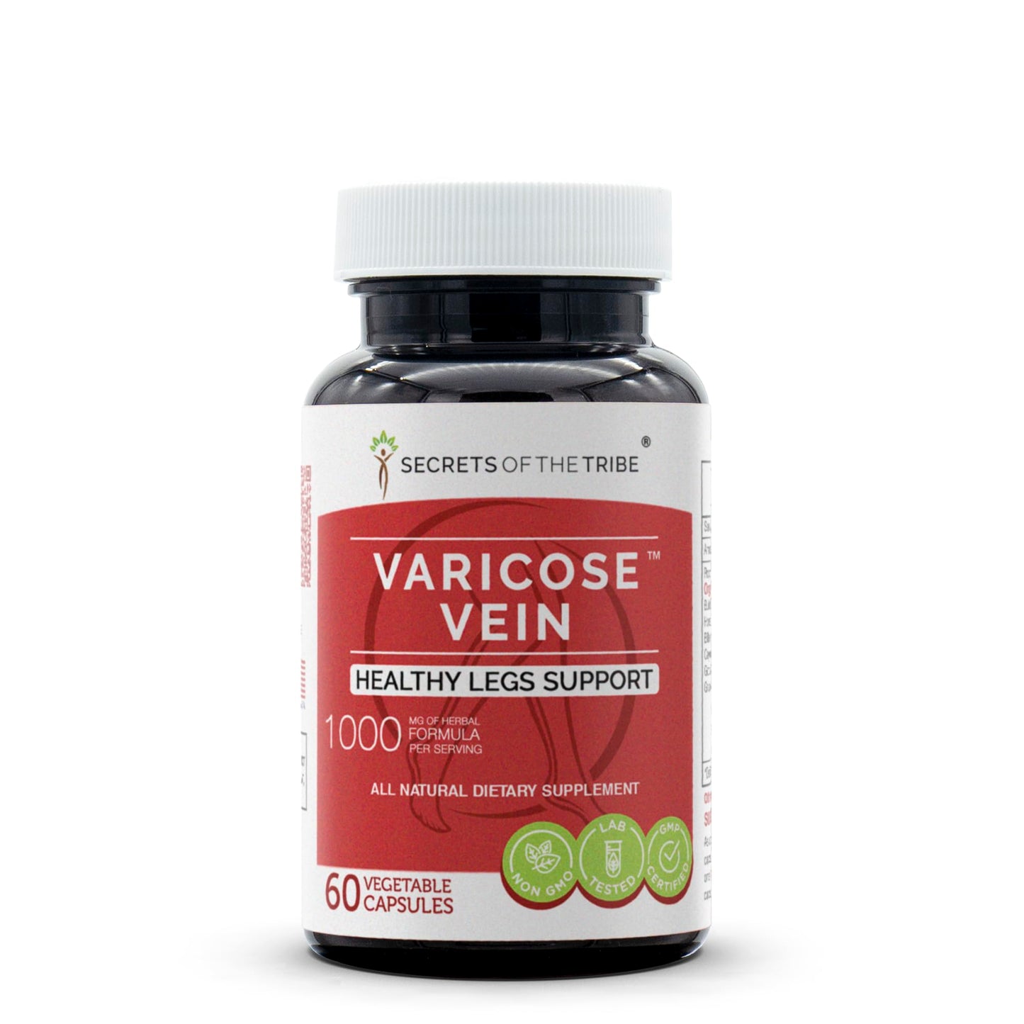 Secrets of the Tribe Varicose Vein, Healthy Legs Support, Herbal Supplement Blend Capsules 60
