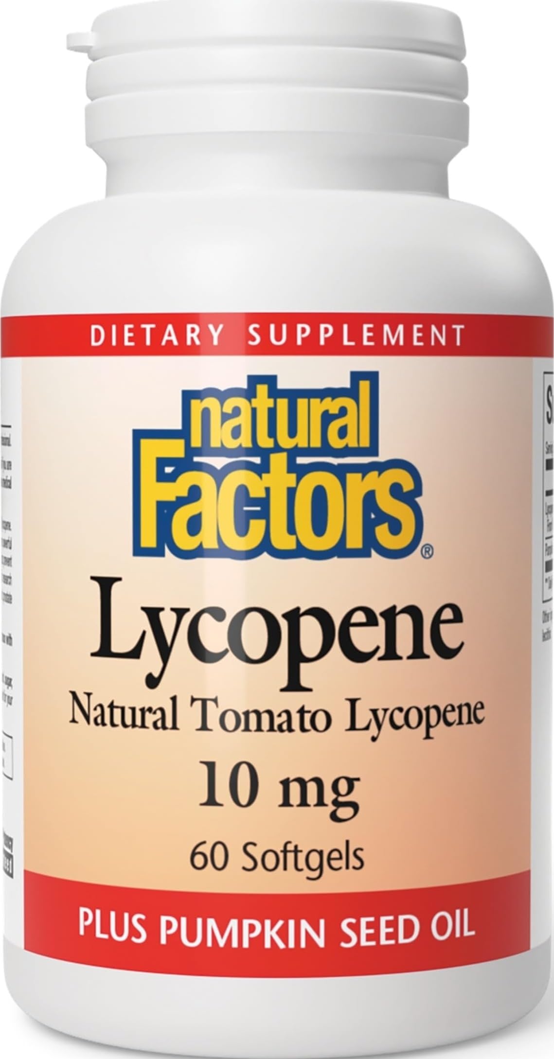 Natural Factors Lycopene 10 mg, Antioxidant Support to Help Reduce Free Radical Damage with Pumpkin Seed Softgels, 60 Count