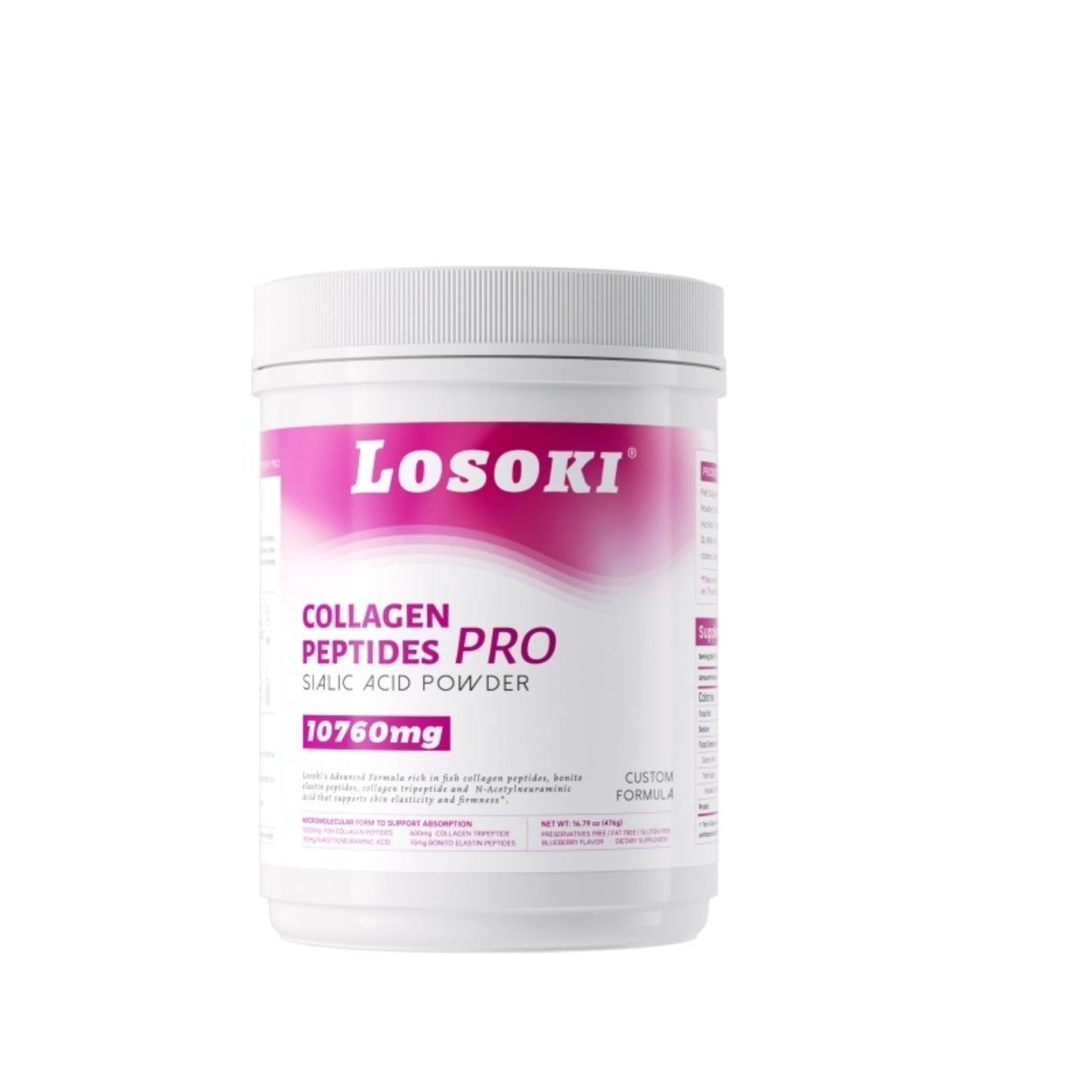Losoki Collagen Peptides Sialic Acid Powder Pro, 4 Ounces