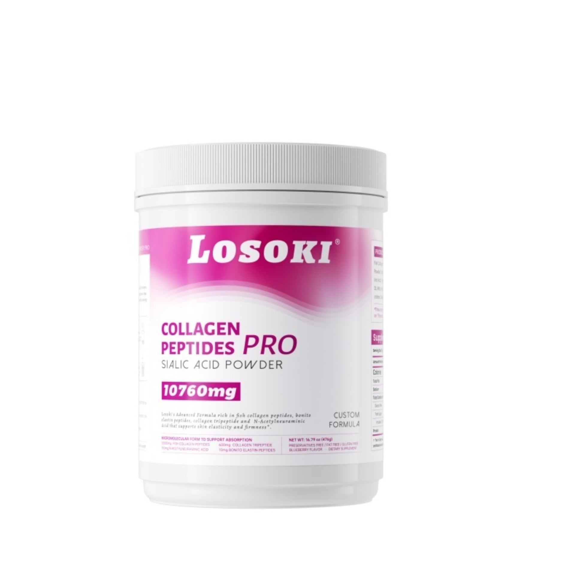 Losoki Collagen Peptides Sialic Acid Powder Pro, 4 Ounces