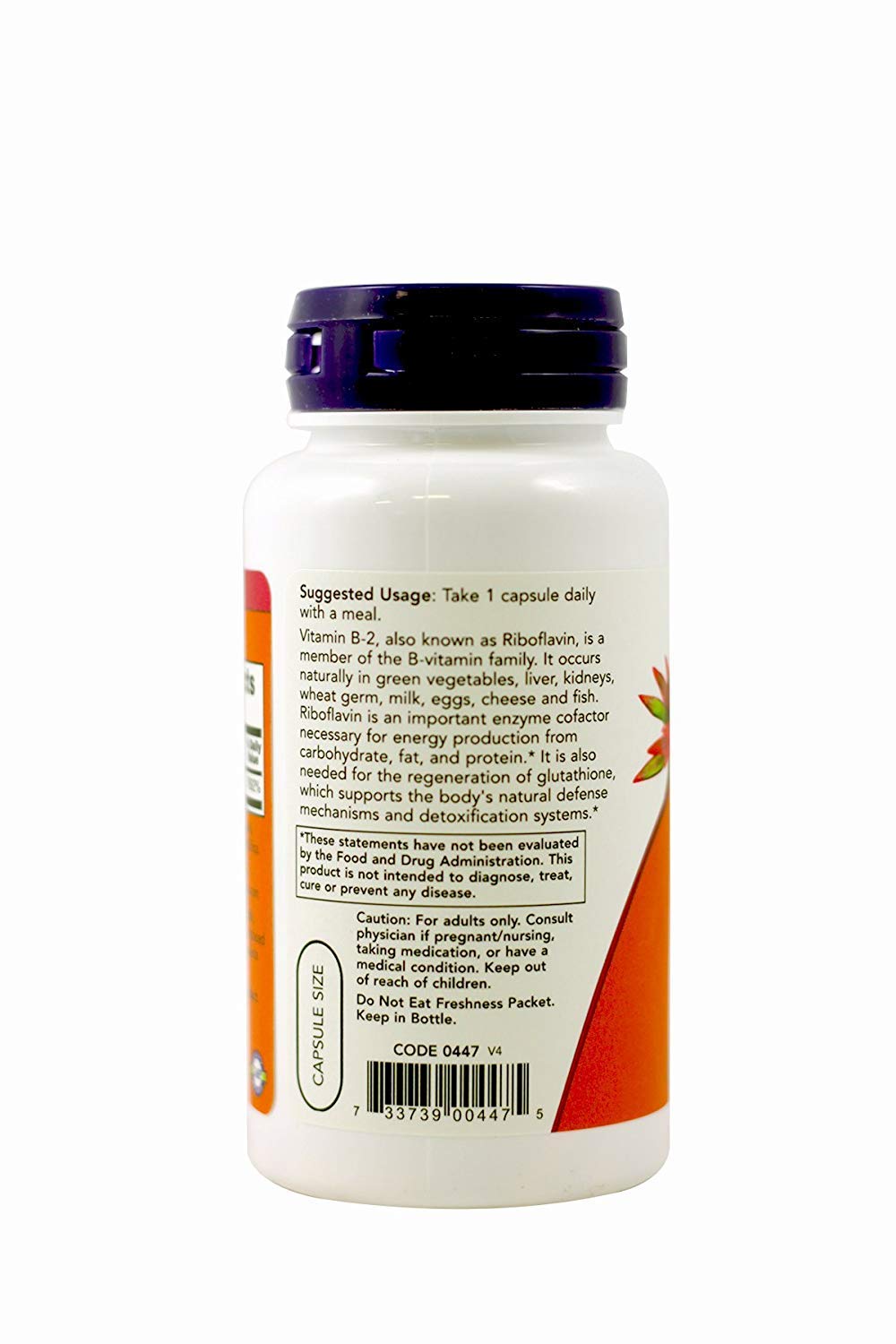 NOW Foods Vitamin B-2 100 mg Capsules, Pack of 2