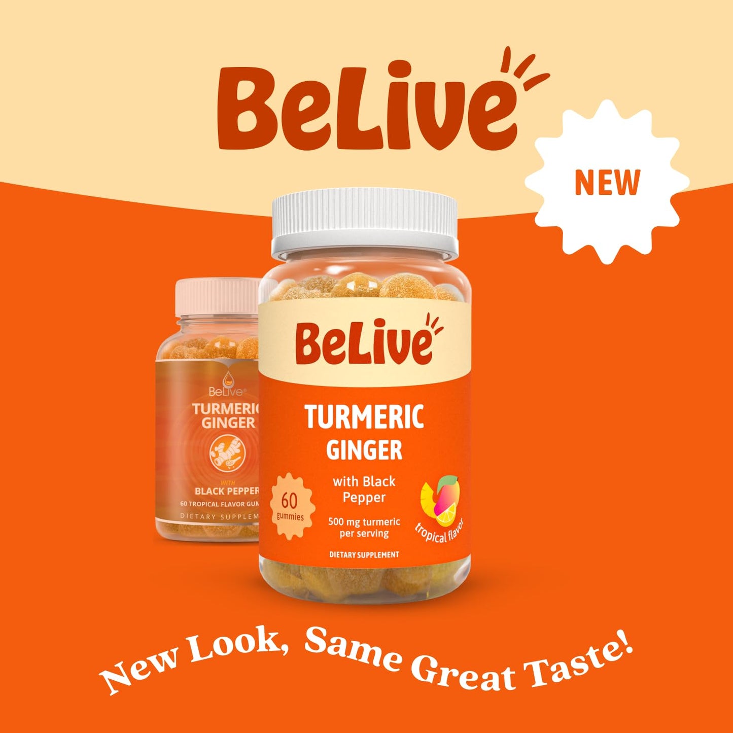 BeLive Turmeric and Ginger Gummies 60 Count