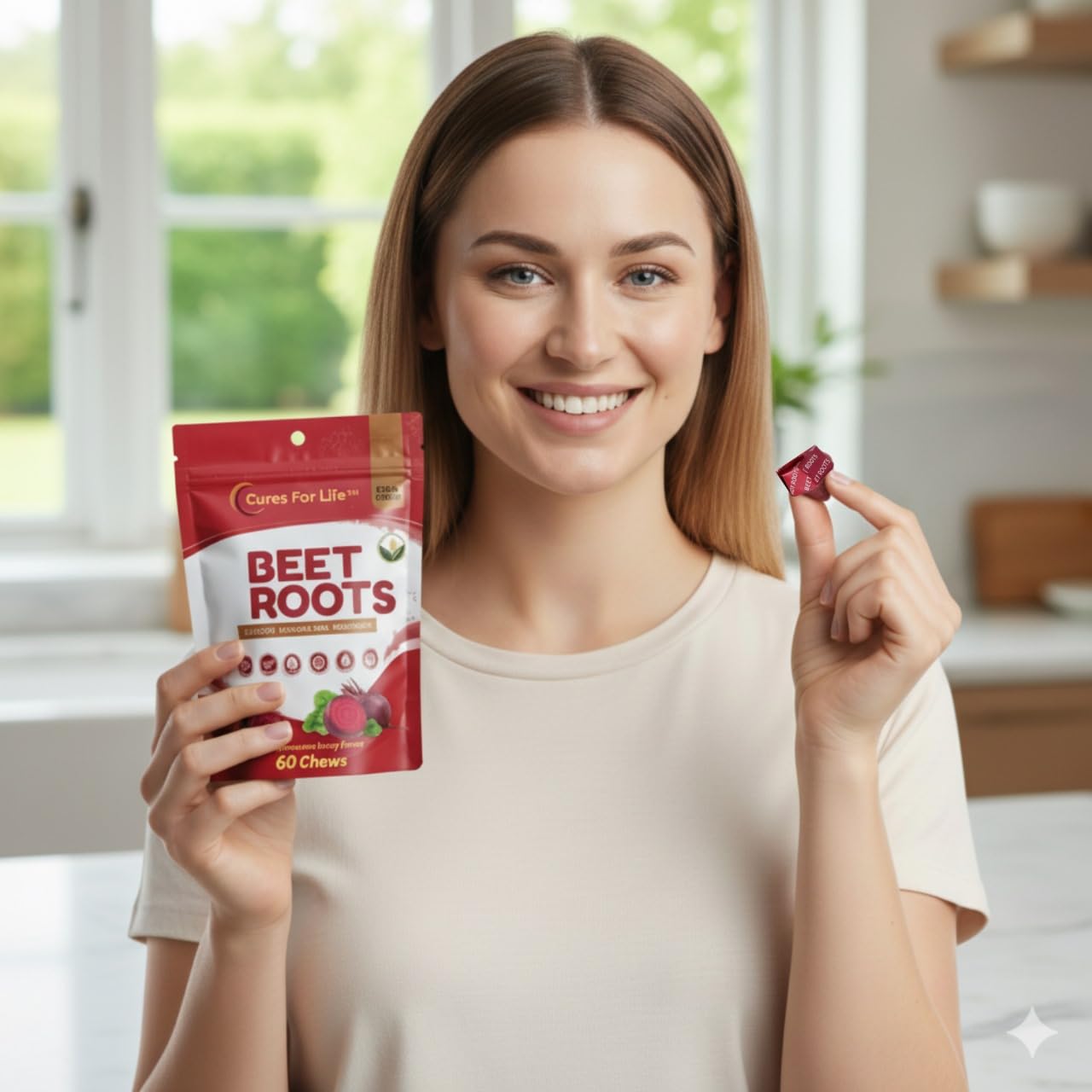Cures For Life Beet Root Powder with Grape Seed Extract, Nitric Oxide and Blood Pressure Support, 60 Count