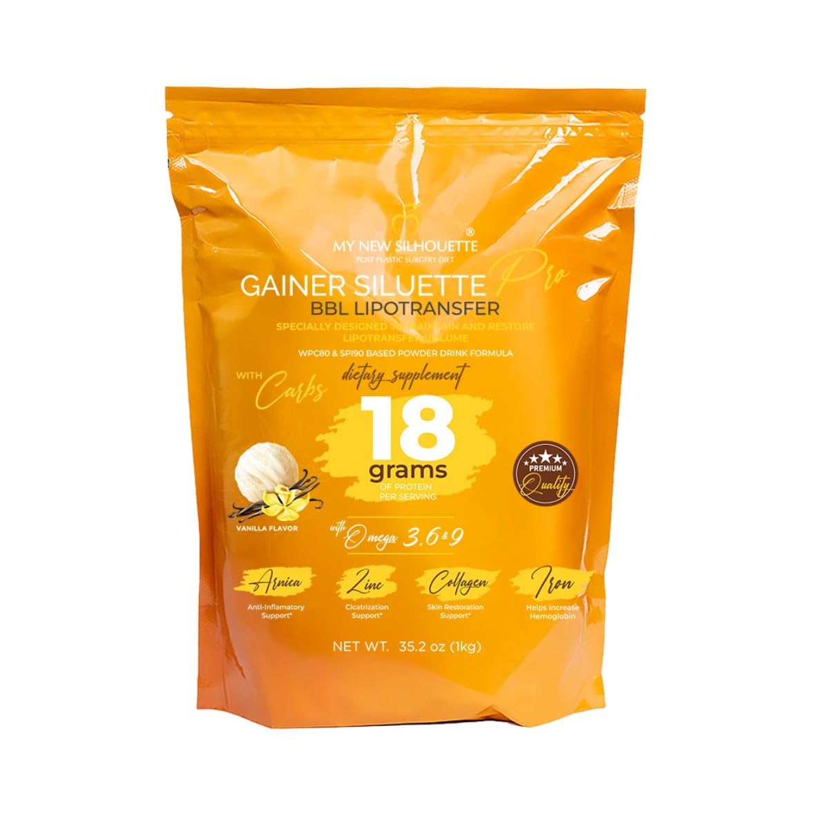 MI NUEVA SILUETA Gainer Siluette Pro Powder 1 Ounce