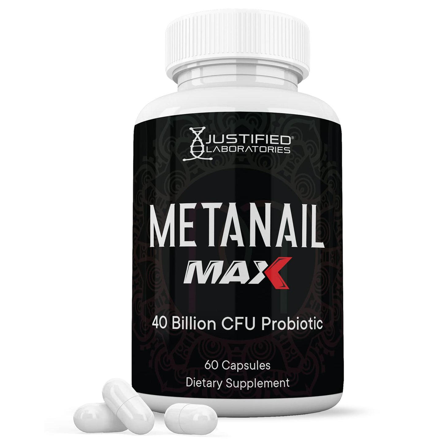 Justified Laboratories Metanail Max 40 Billion CFU Probiotic Nail Support 60 Capsules