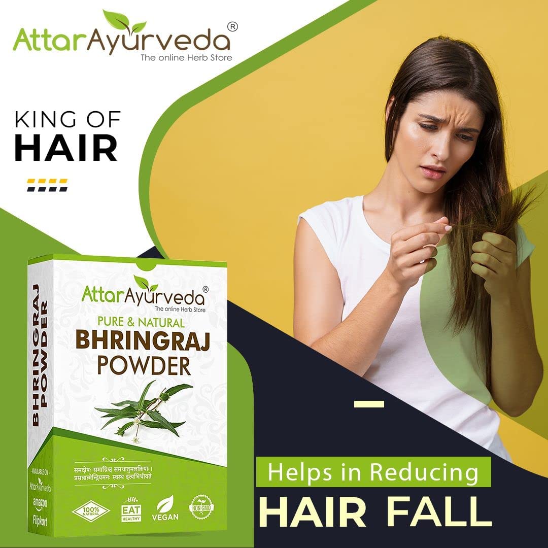 Generic ATS Natural Bhringraj Powder for hair growth, 3.52 oz