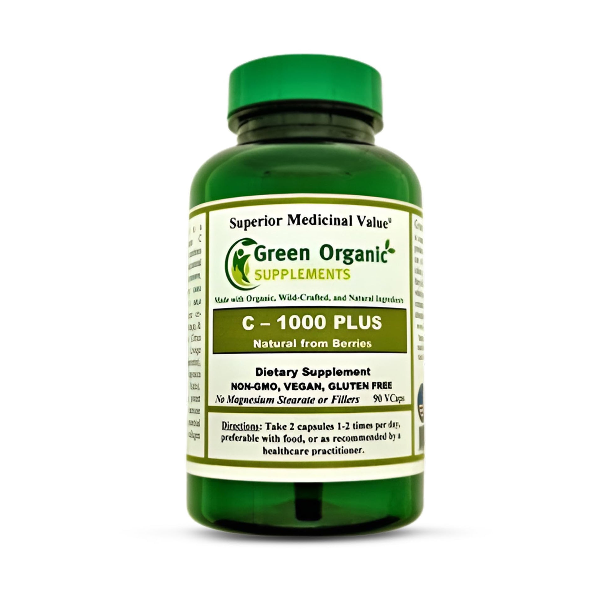 Green Organic Supplements Vitamin C, Natural from Berries Capsules 90