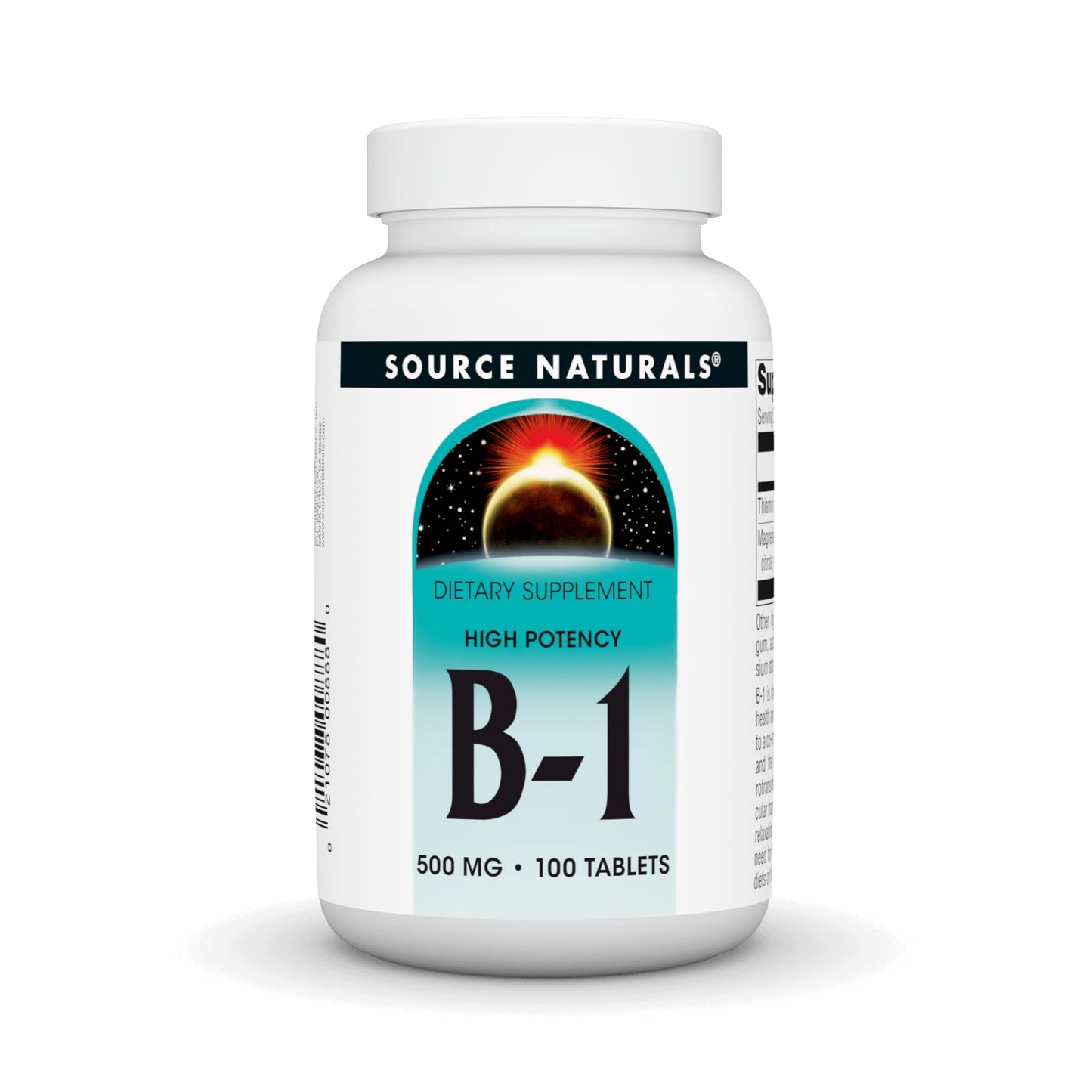 Source Naturals Vitamin B-1, Thiamin, 500mg Tablet, 100 Tablets