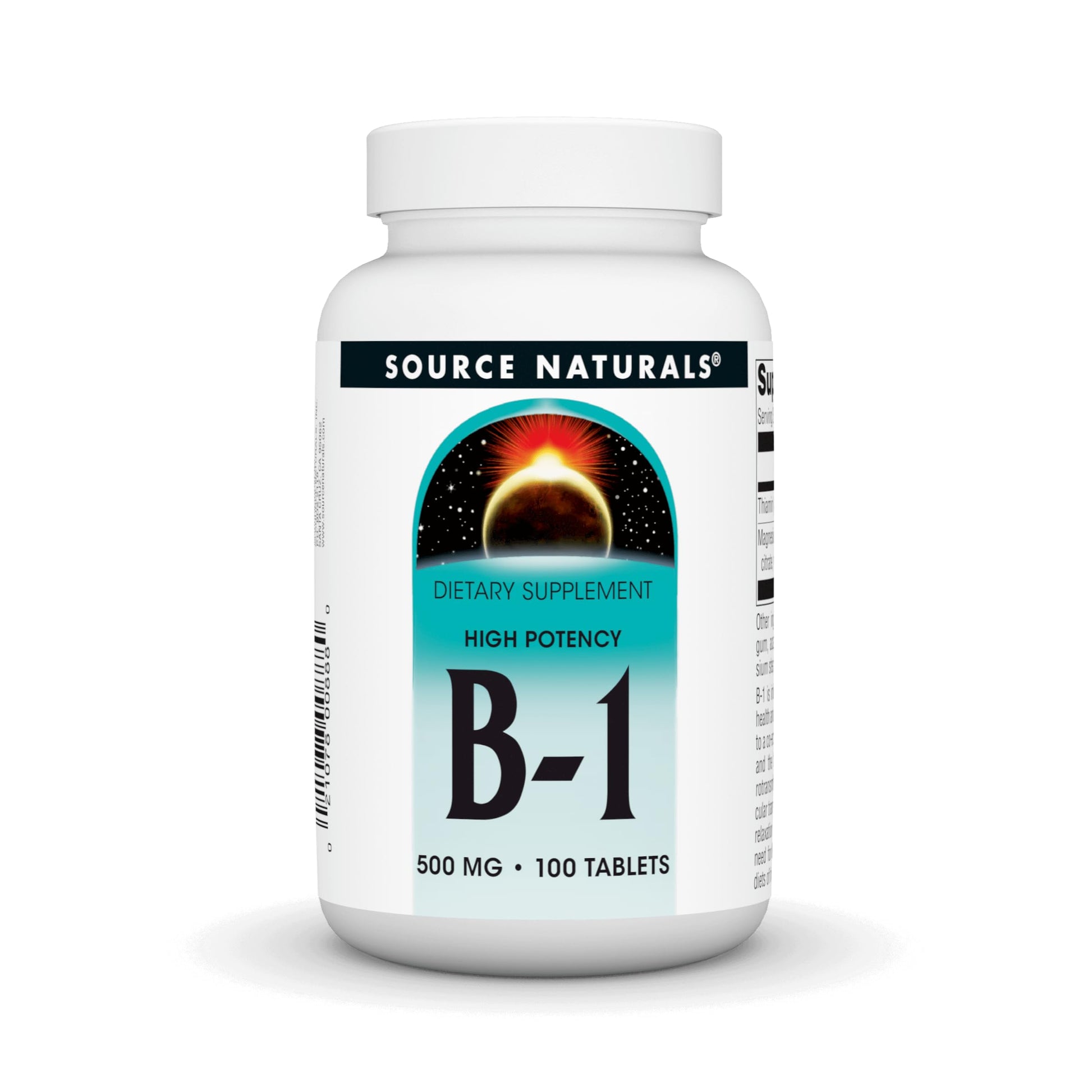 Source Naturals Vitamin B-1, Thiamin, 500mg Tablet, 100 Tablets