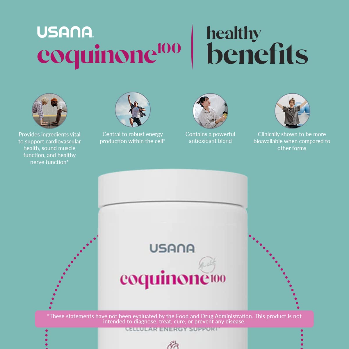 USANA CoQuinone 100 CoQ10 - Alpha-Lipoic Acid Capsule, 1 Count